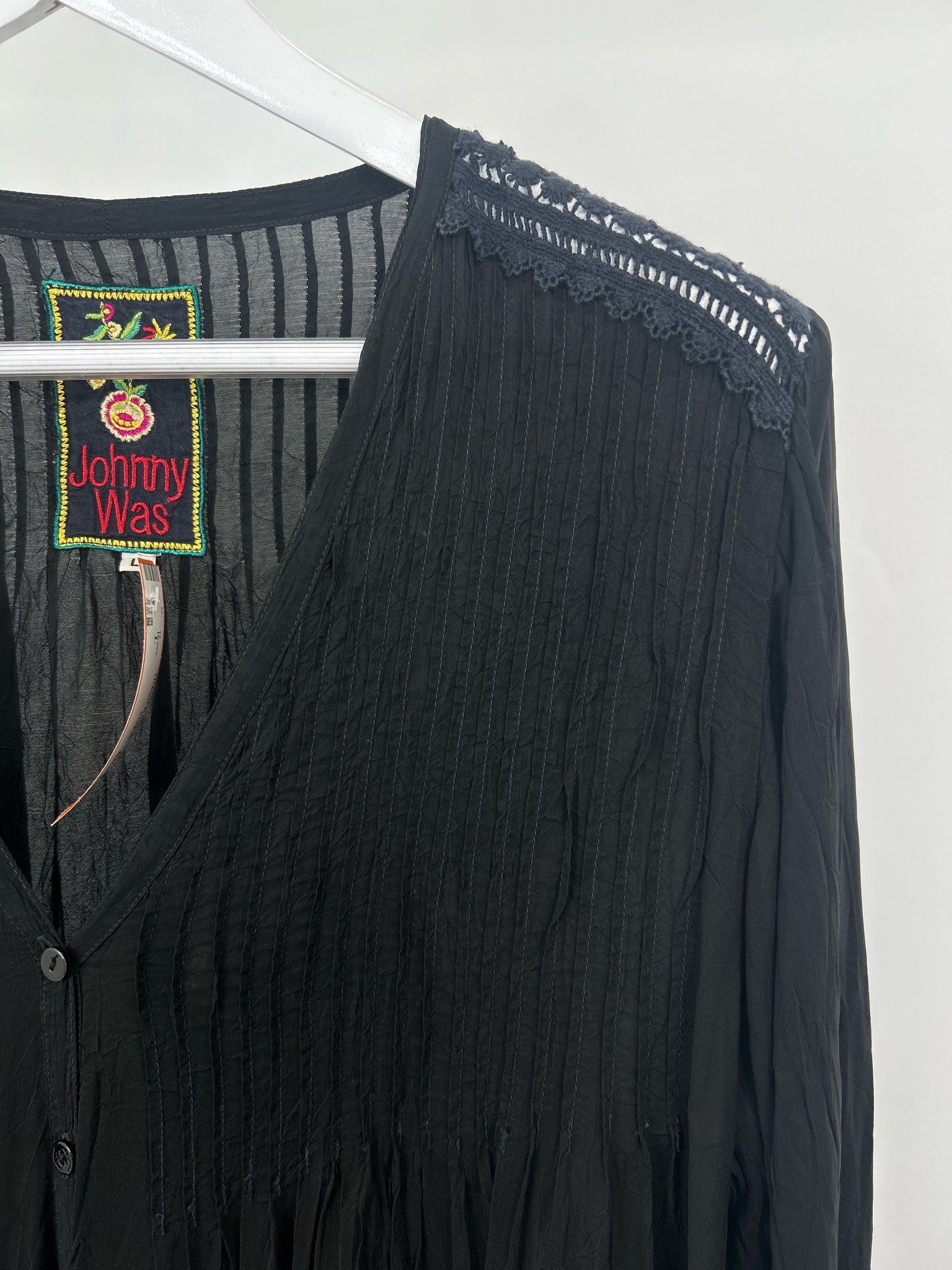 JOHNNY WAS Size L Black Women Dress