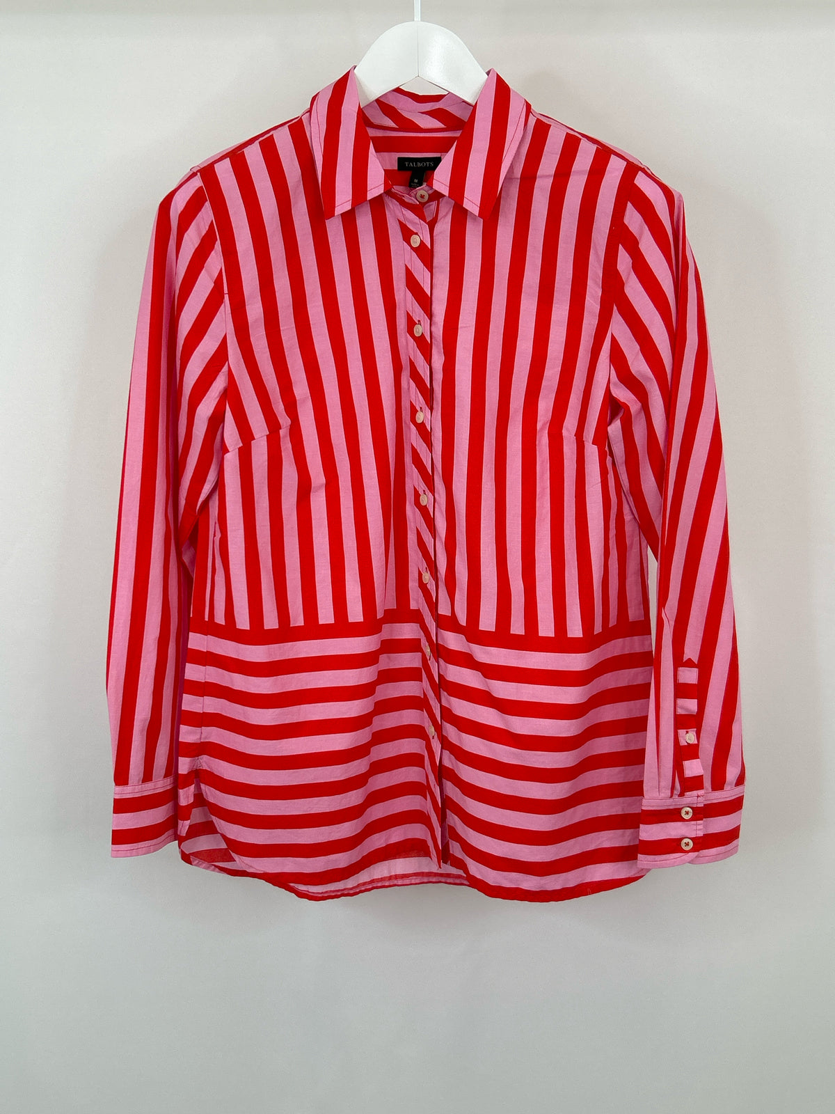 TALBOTS Size M Pink and Red Women Shirt