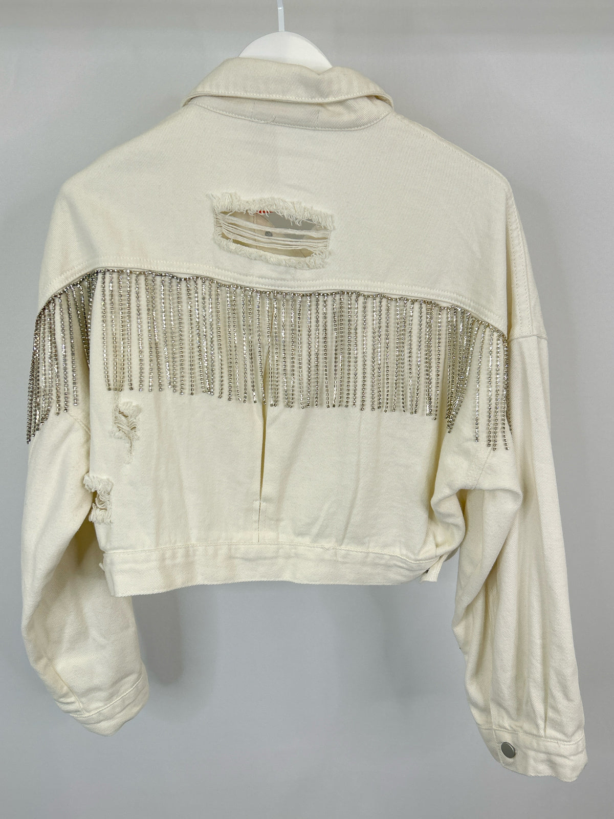 BLUE B Size S/M white denim Women Jacket