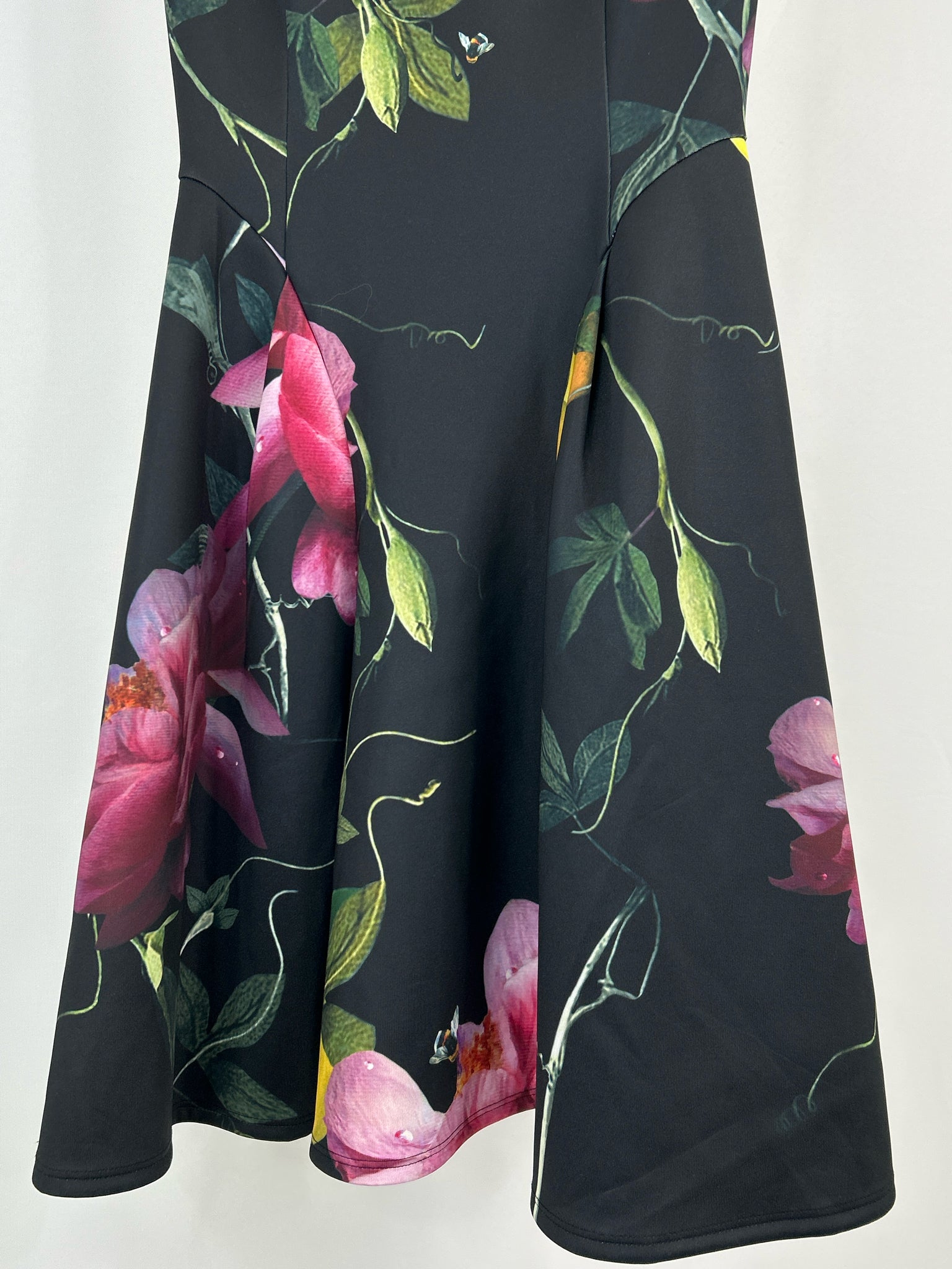 TED BAKER Size 0 Black Print Women's Dress