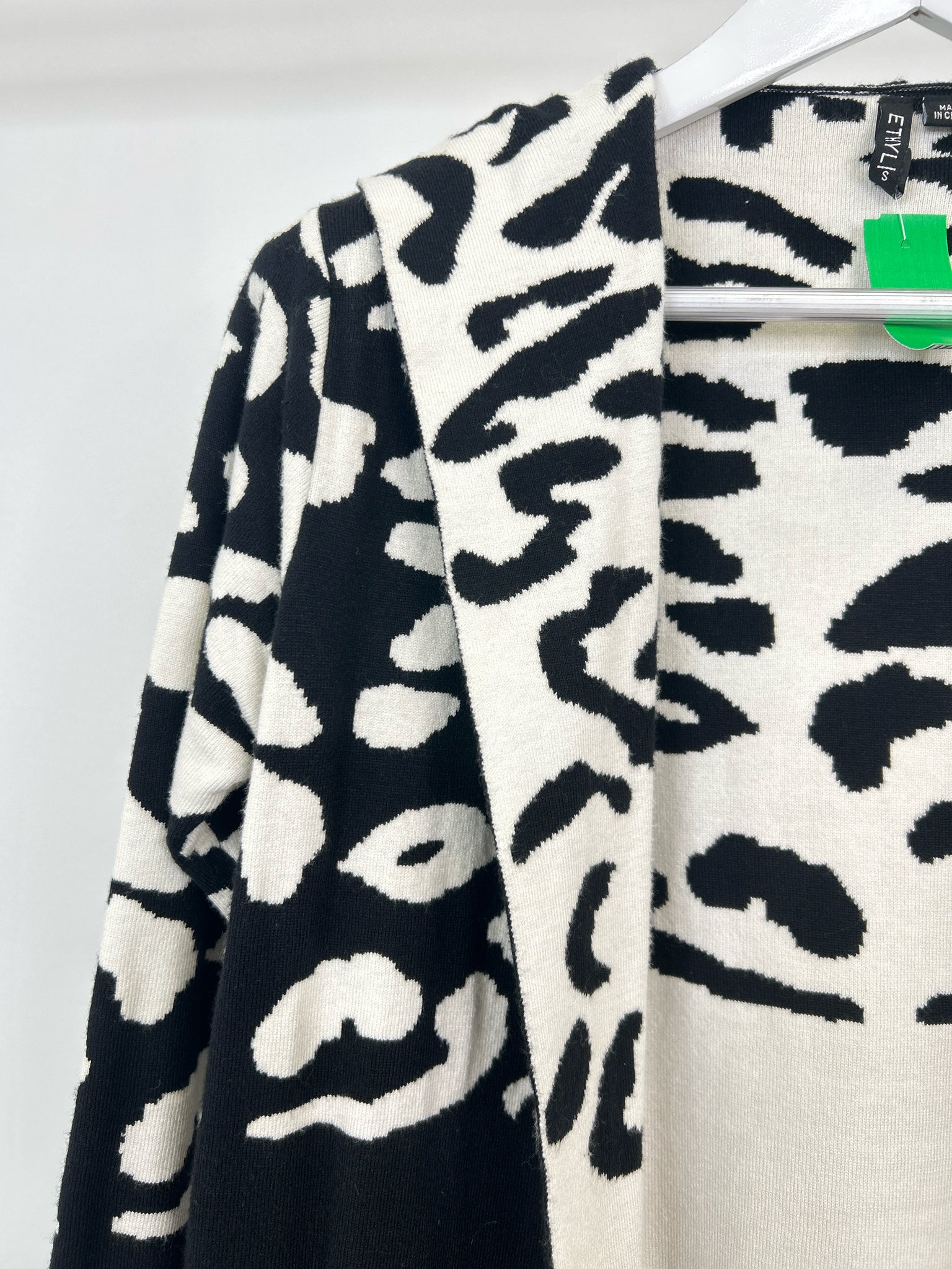 ETHYL Size S BLACK & IVORY Women Cardigan
