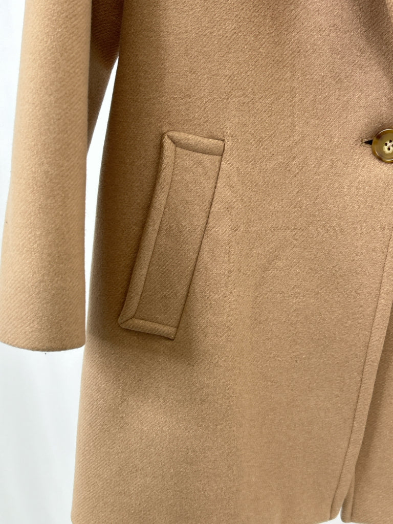 THEORY Women Size L Tan Wool Blend Coat