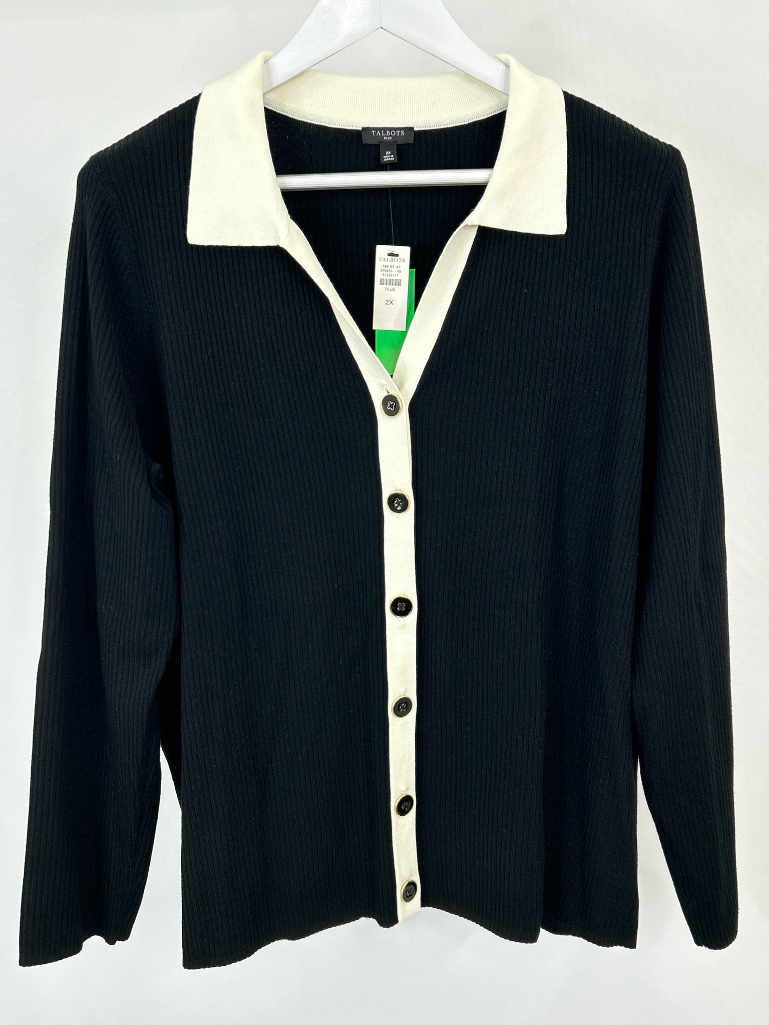 TALBOTS Size 2X Black Women Sweater NWT
