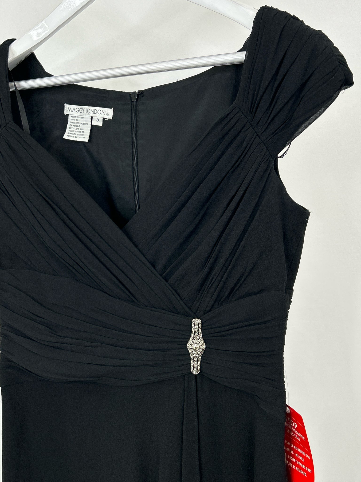 MAGGY LONDON Size 8 Black Women Dress