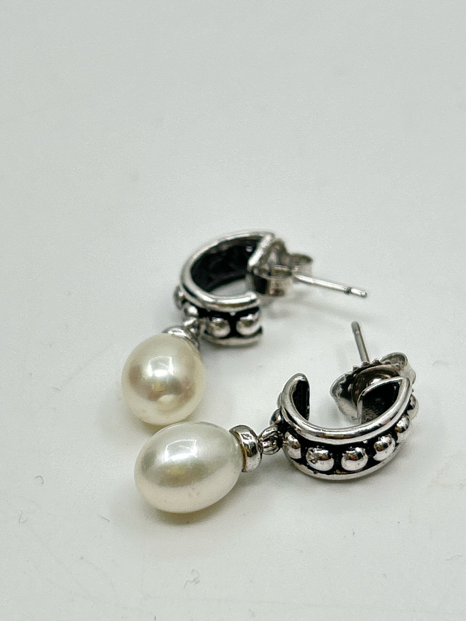 MACY'S Silver & Ivory Earrings