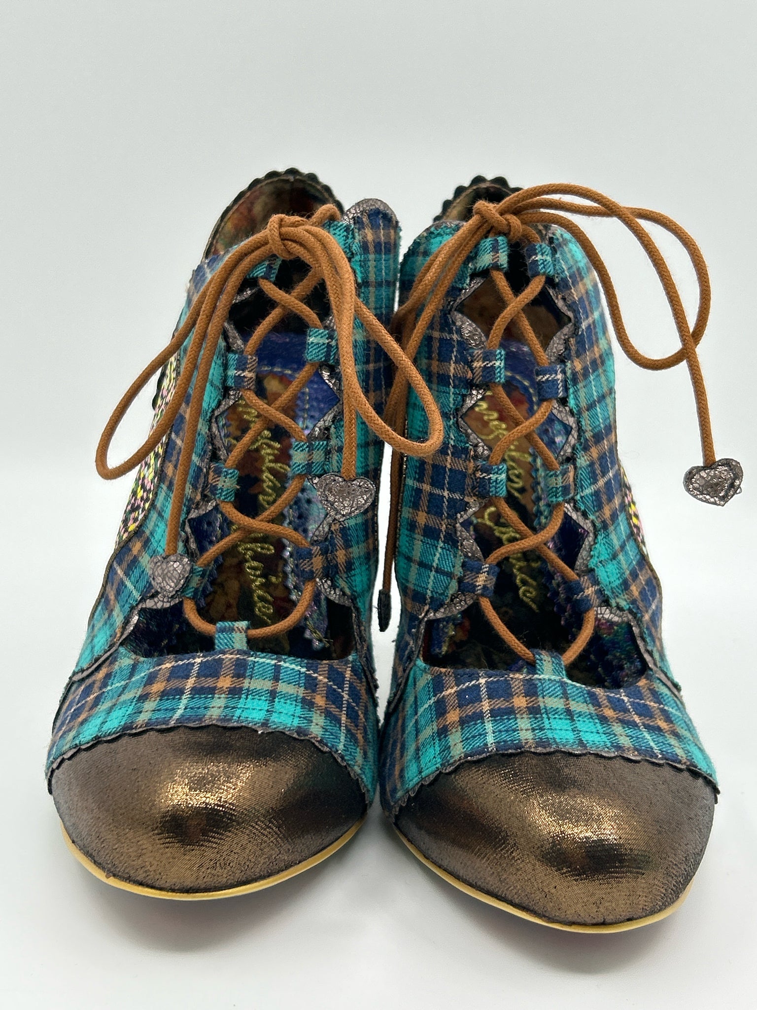 IRREGULAR CHOICE Size 11 BLUE PATTERN Women Booties