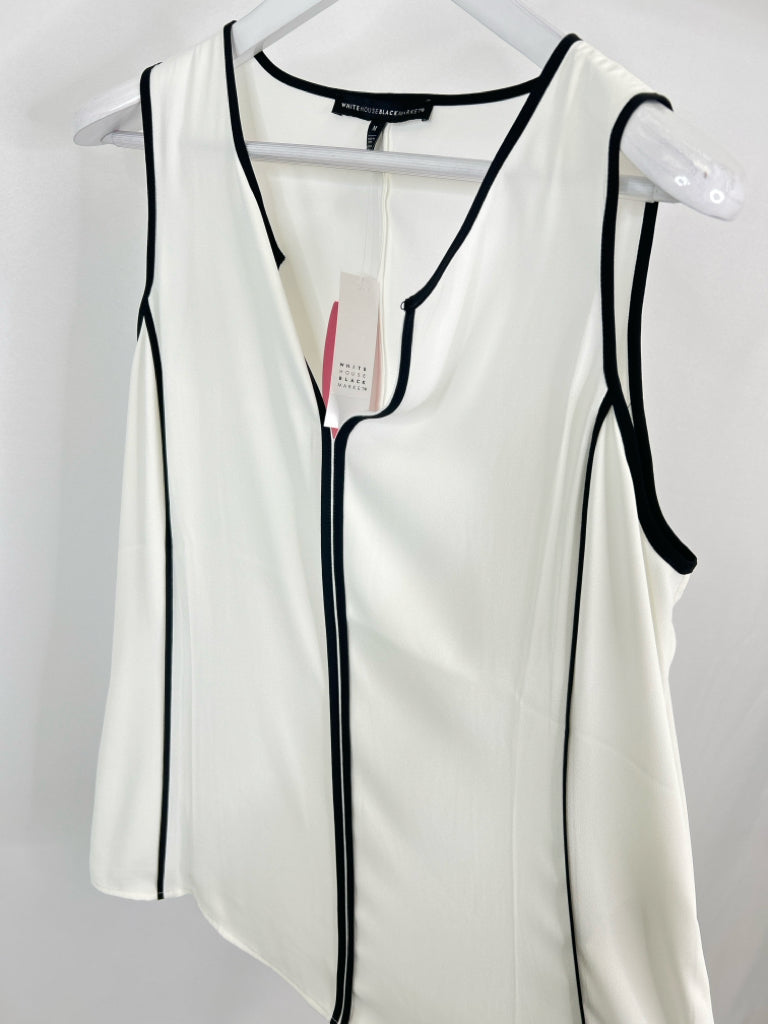 White House Black Market Size M Ivory and Black Women's Top NWT