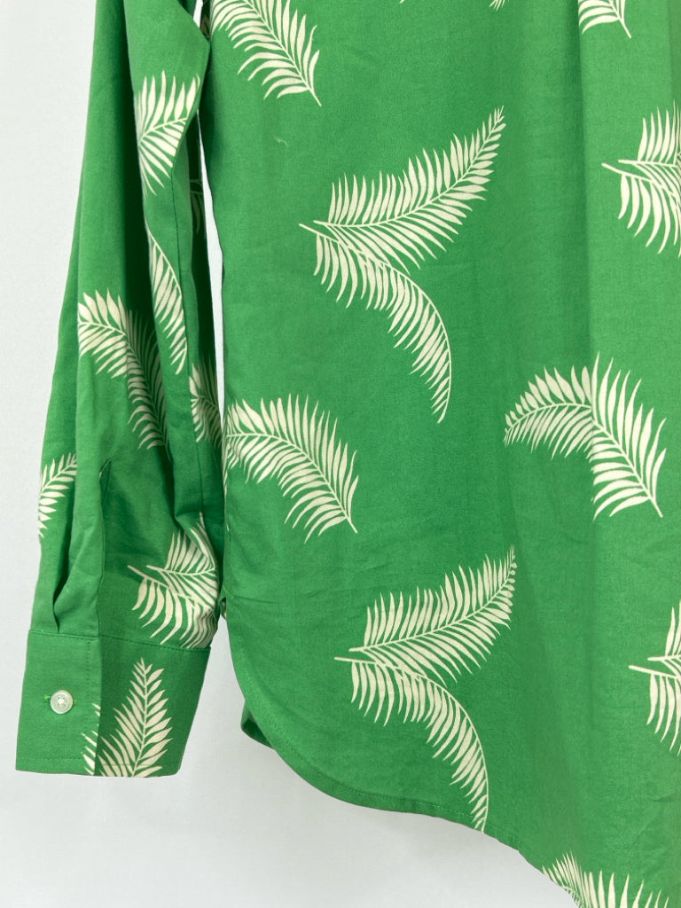 LOFT Size M Green Print Women's Shirt