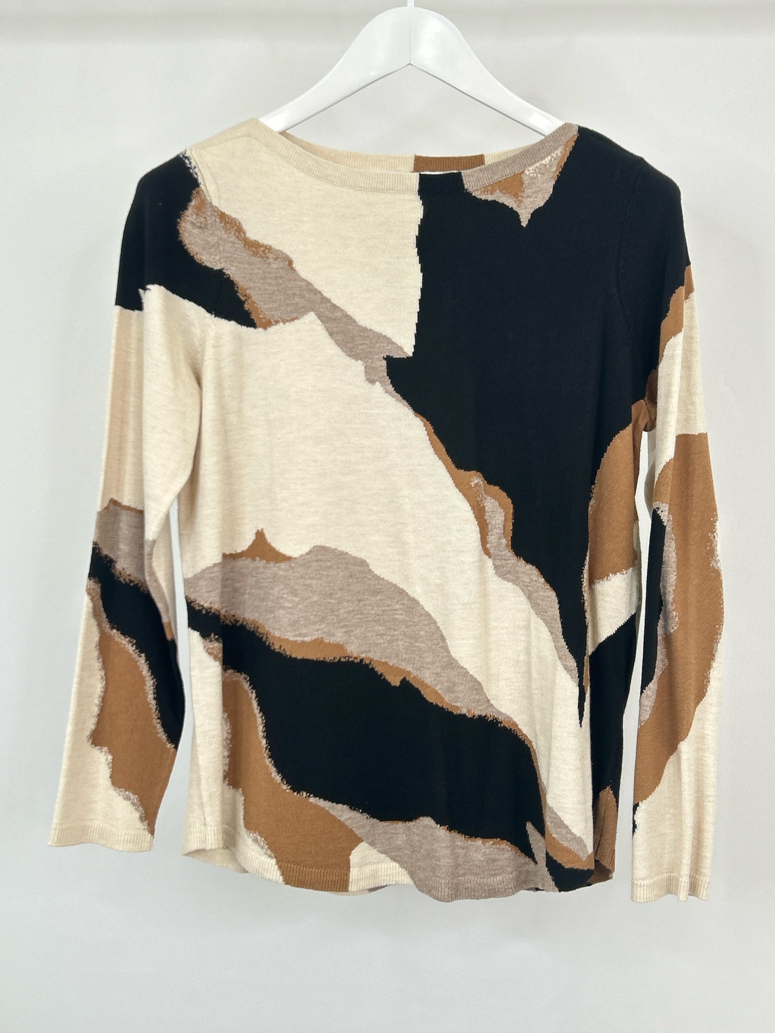 CHICO'S Size M CREAM AND BLACK Women Sweater