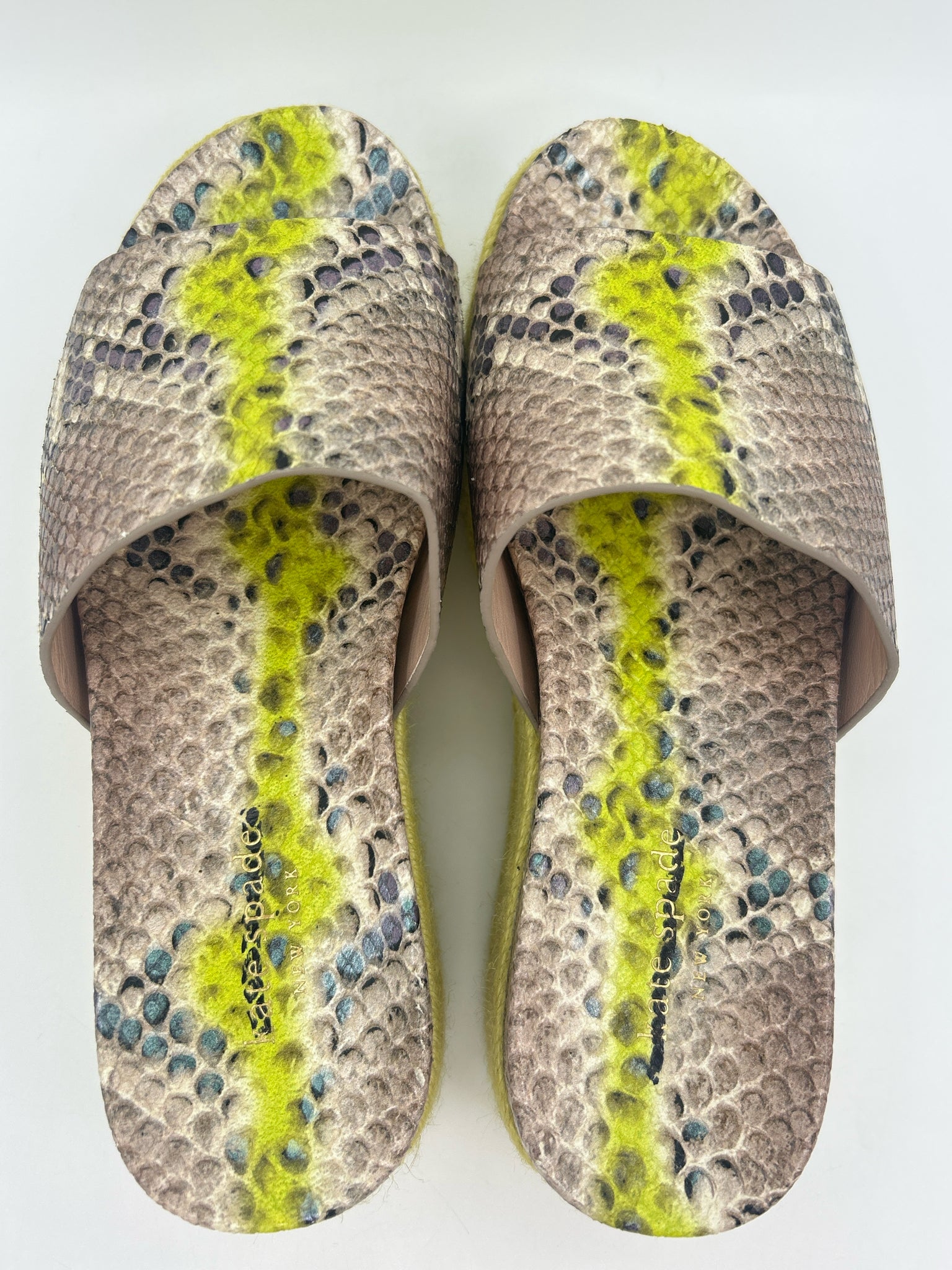 KATE SPADE Size 6.5B Yellow Print Women Sandal