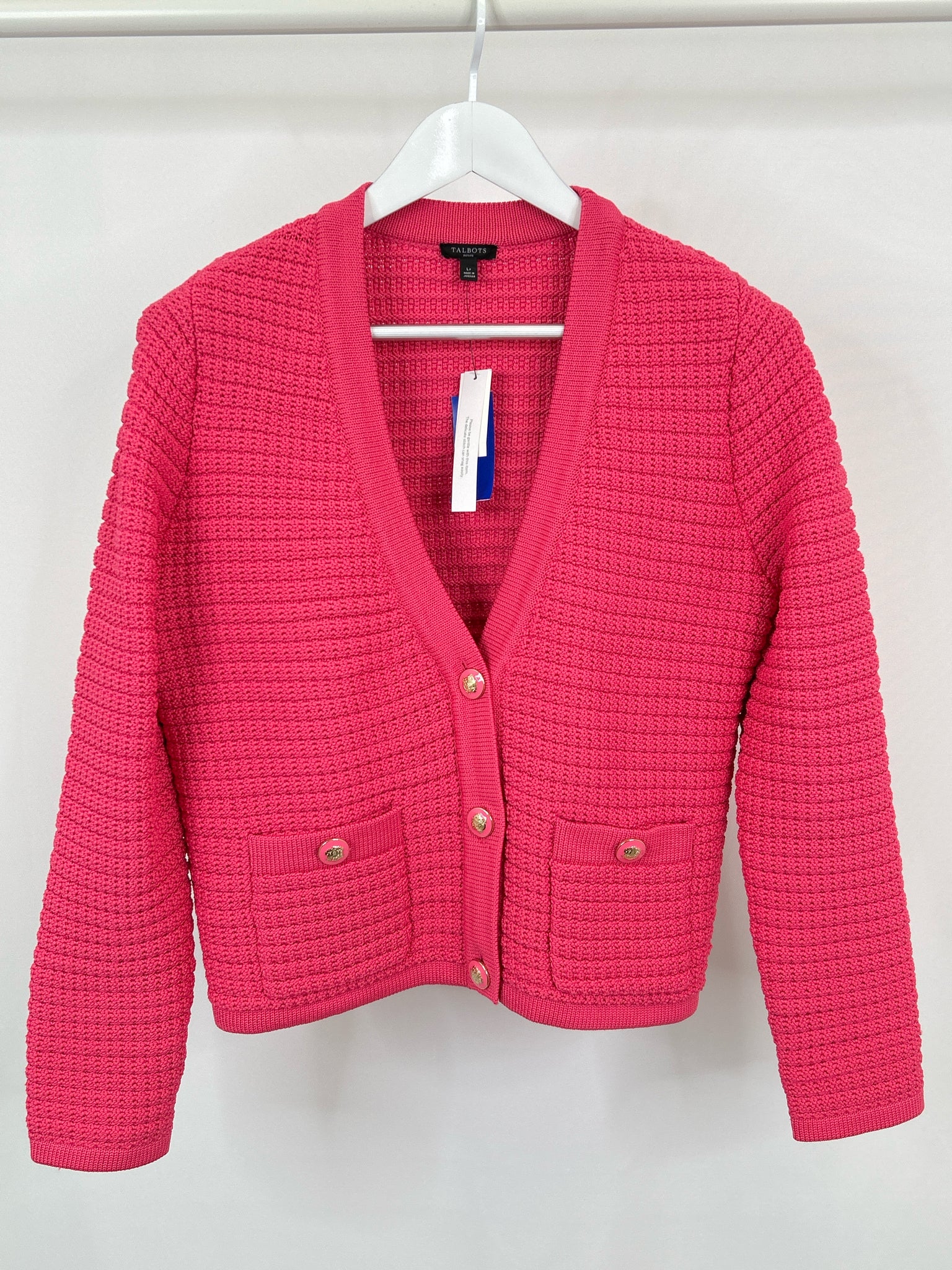 TALBOTS Size LP Pink Women Cardigan