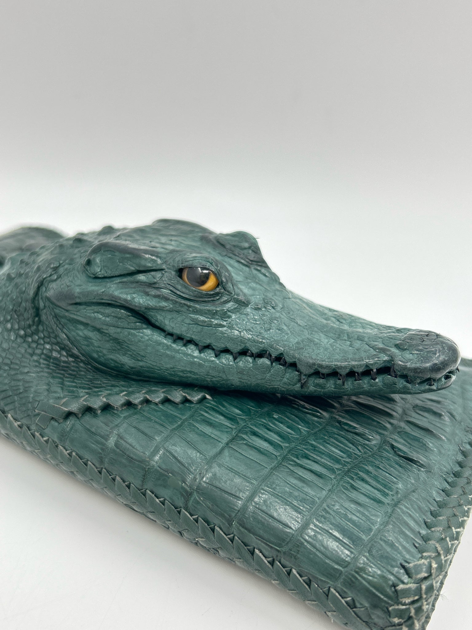 NO BRAND Green Genuine Alligator Women Wallet