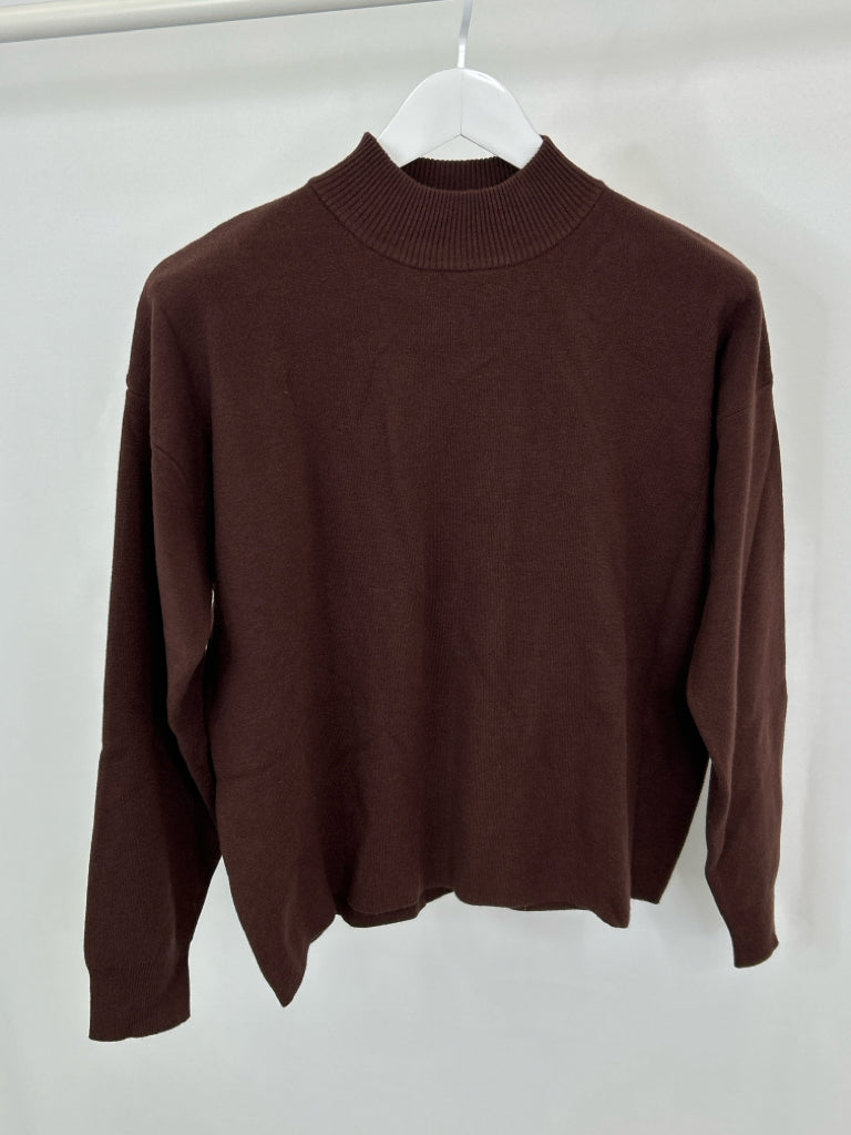 FRANK AND OAK Women Size L Chocolate Brown Sweater NWT