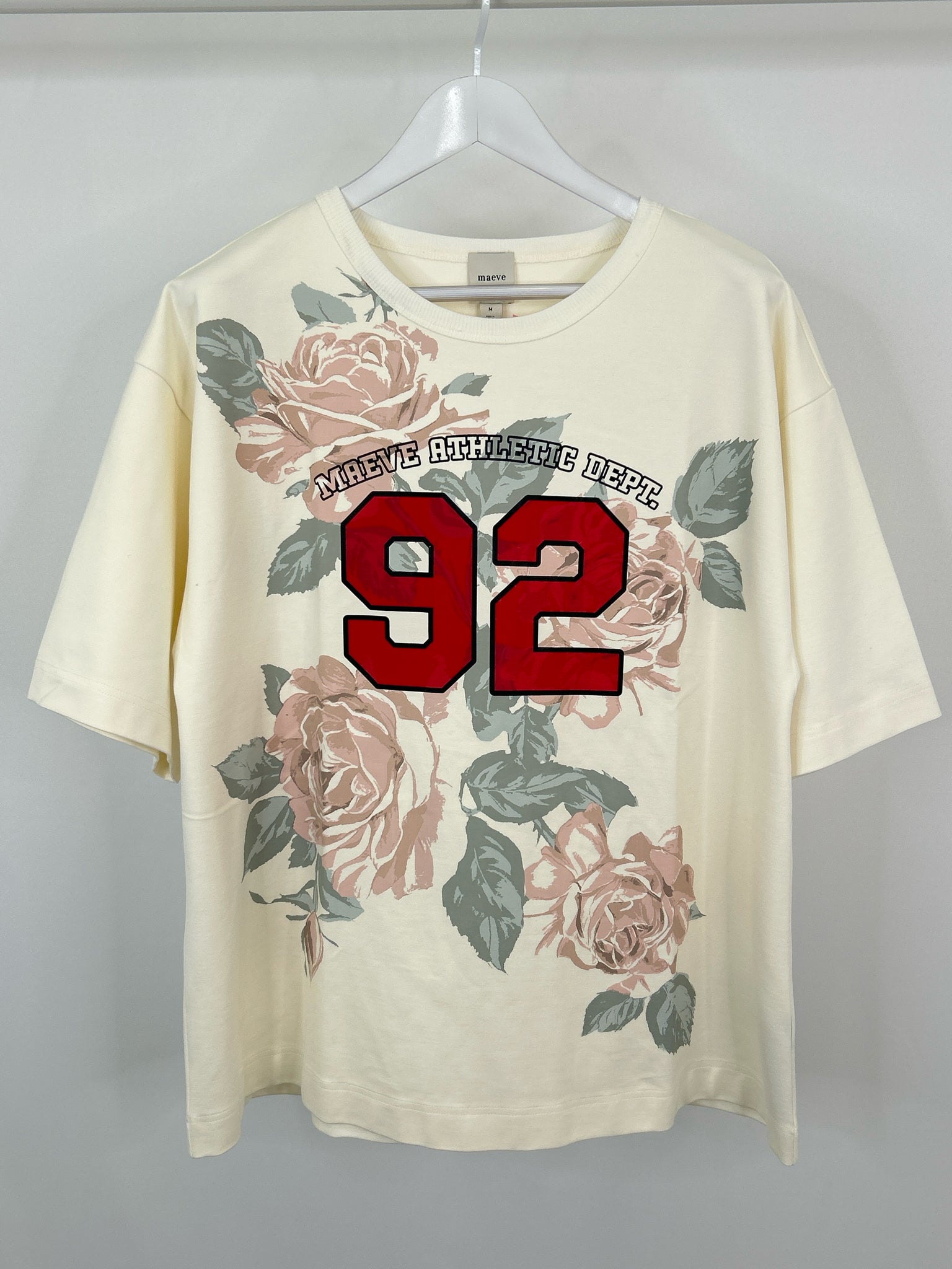 MAEVE Size M White Print Women Sweatshirt