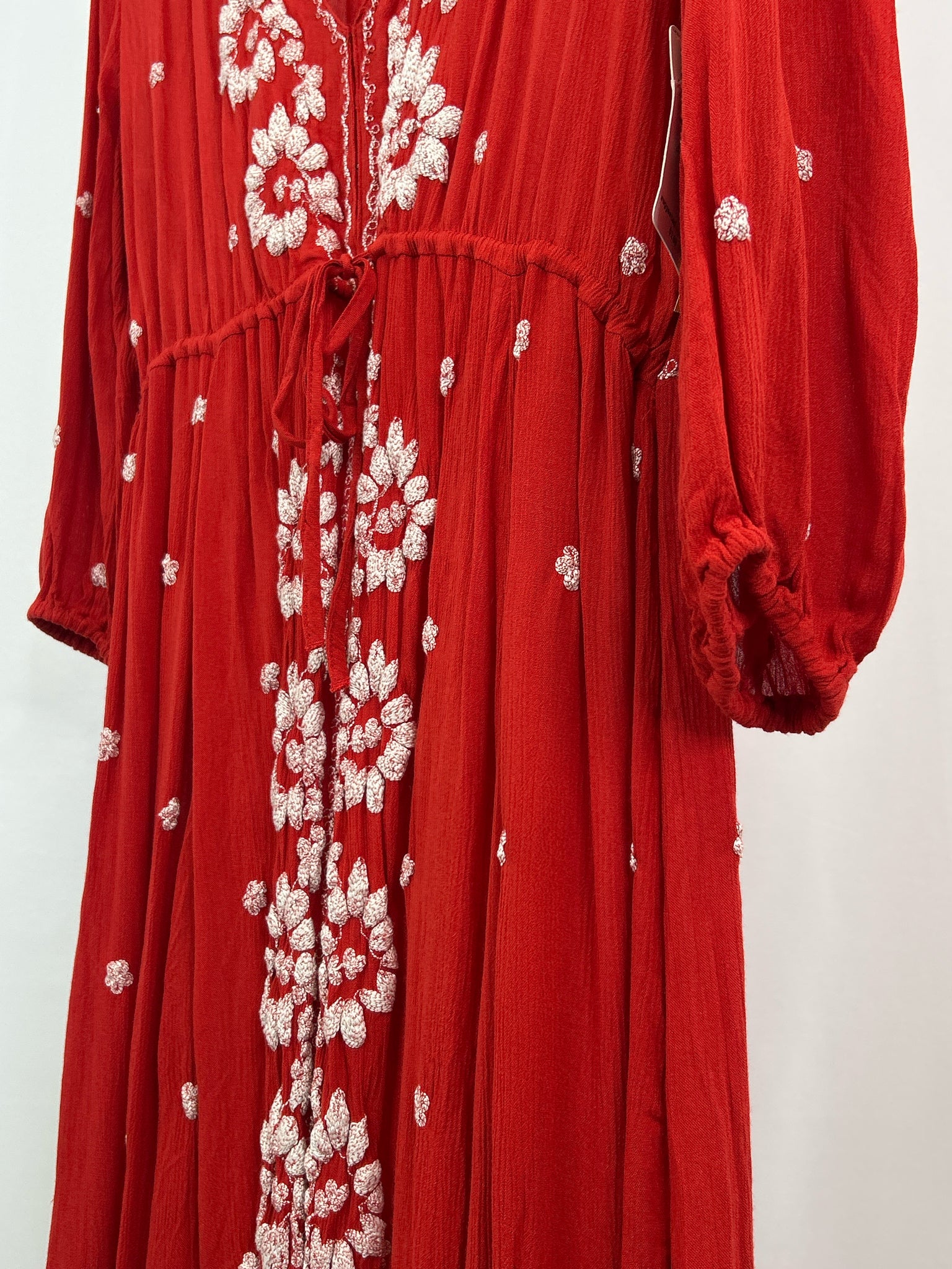 FREE PEOPLE Size L Red and White Women Dress NWT