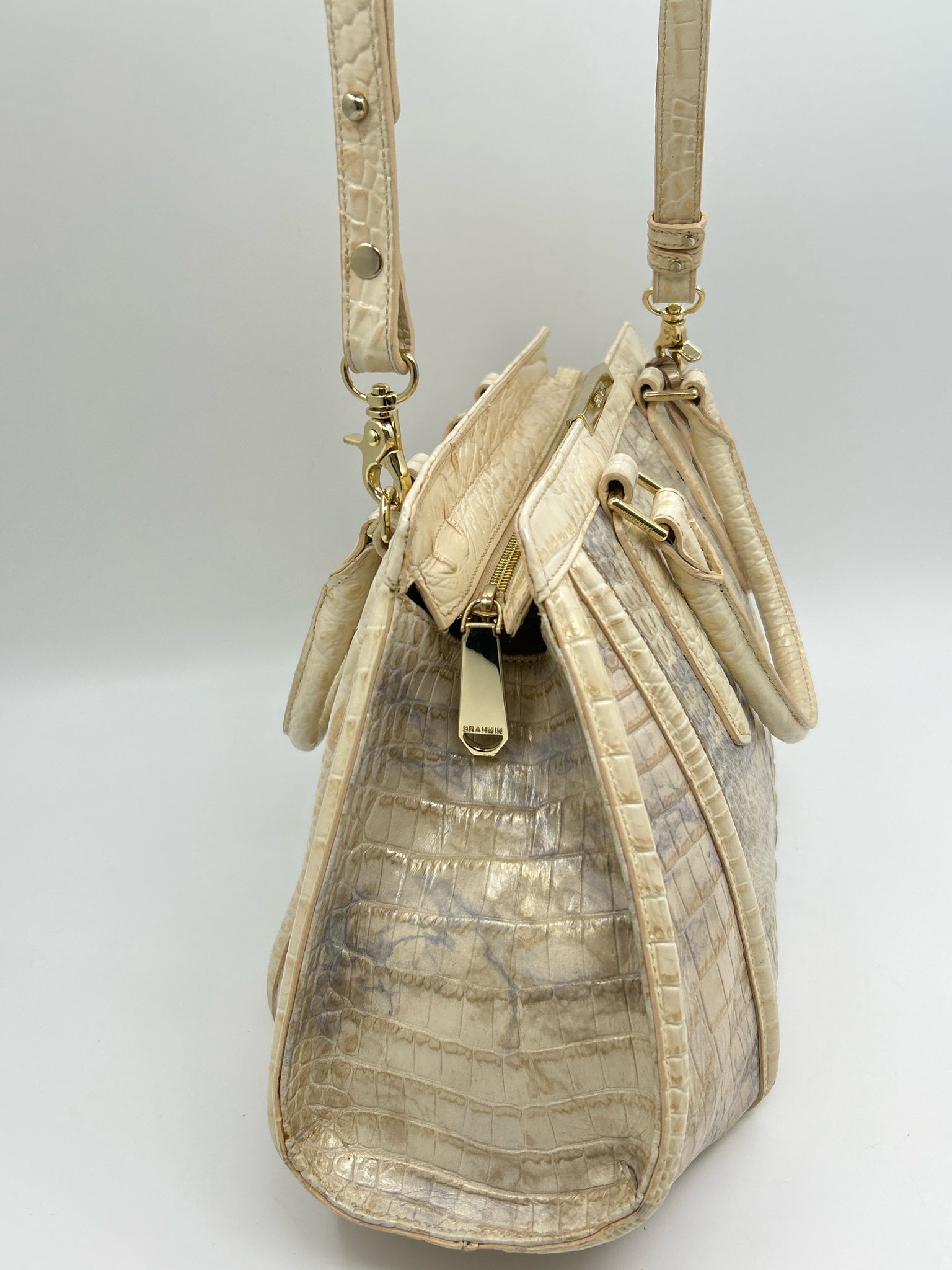 BRAHMIN Cream and Blue Women Purse