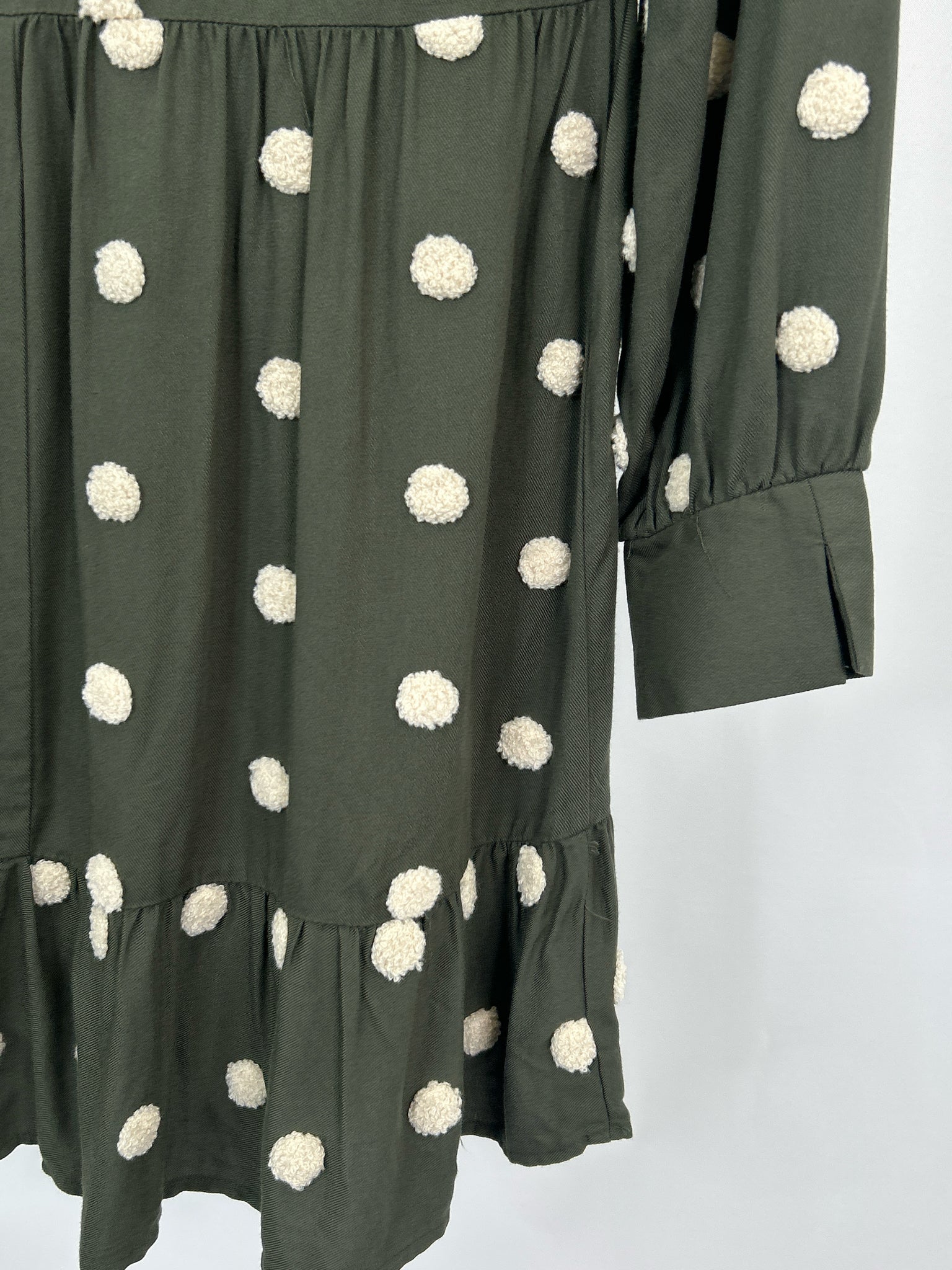 ZARA Size XS Green Print Women Dress