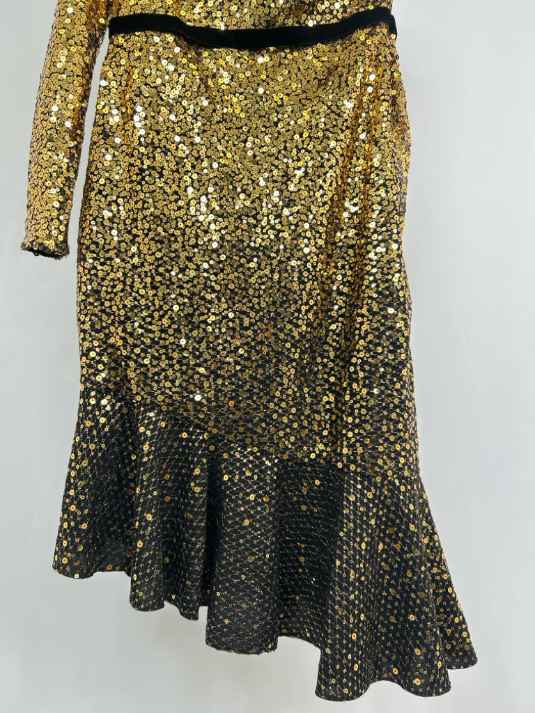 MARCHESA NOTTE Women Size 4 Gold Dress NWT