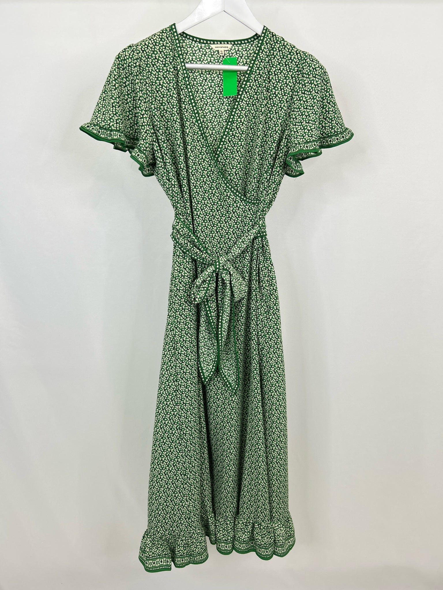 MAX STUDIO Size M Green Print Women Dress