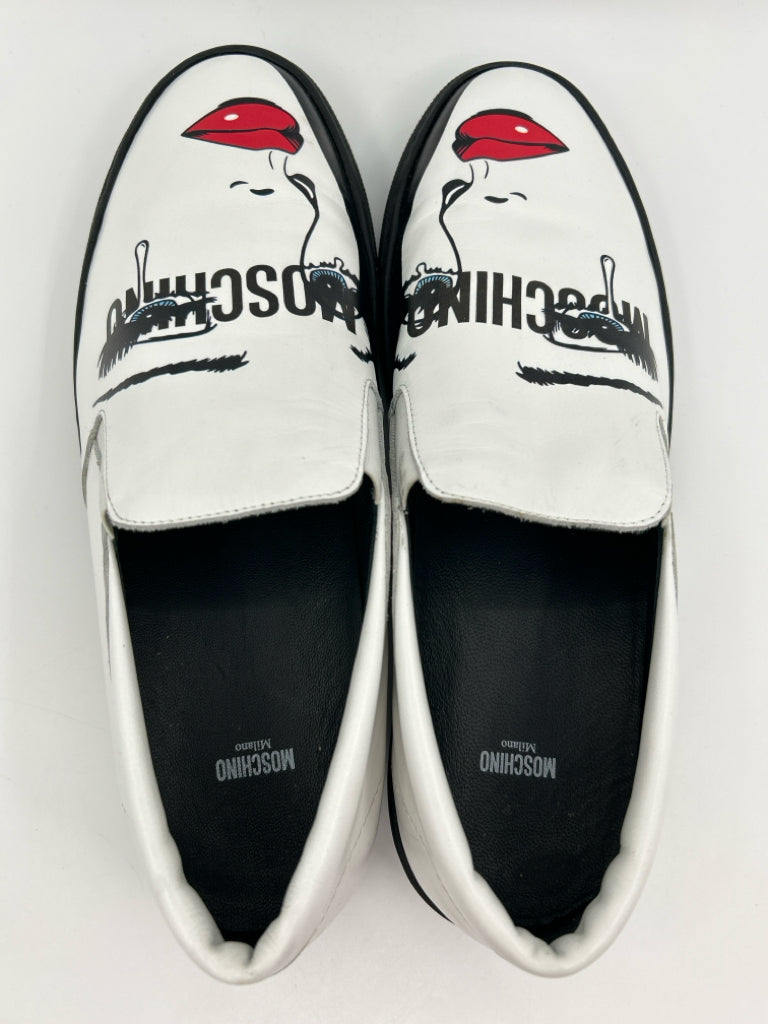 MOSCHINO Women Size 41 White & Black Loafer