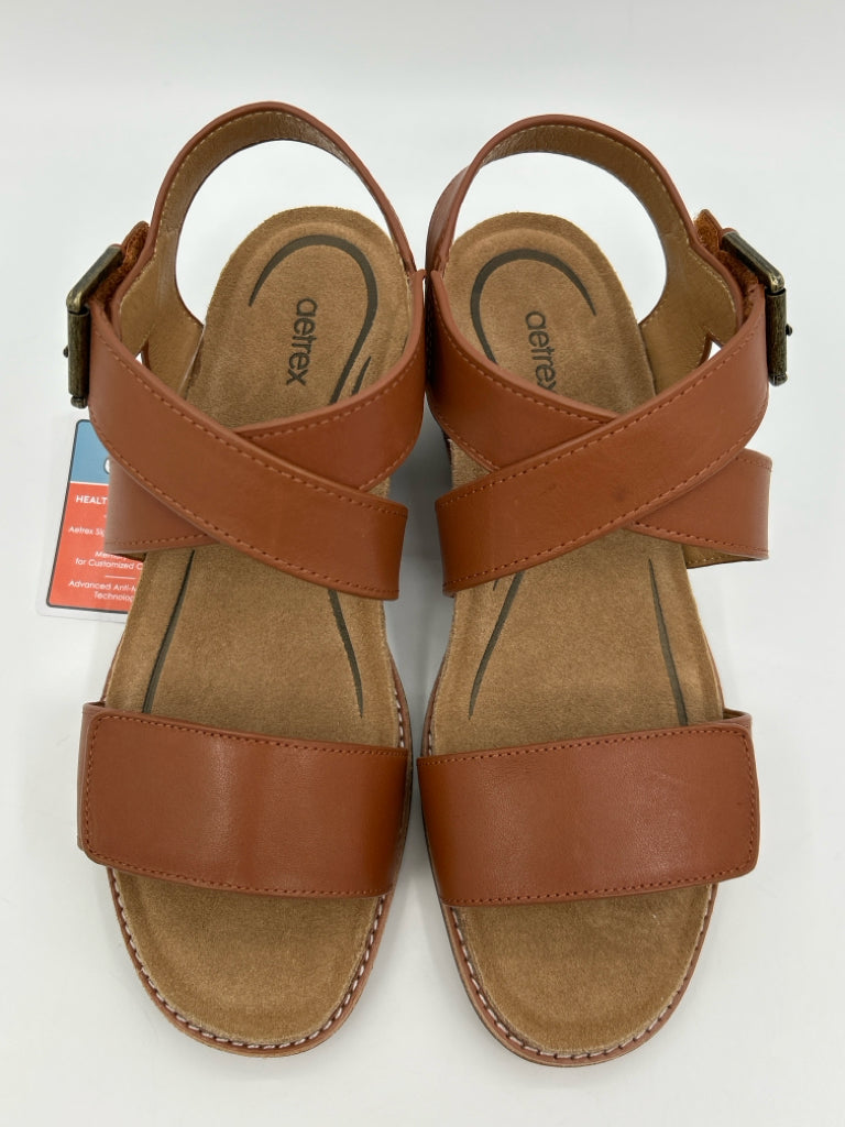 AETREX Size 6/6.5 COGNAC Women's Sandal