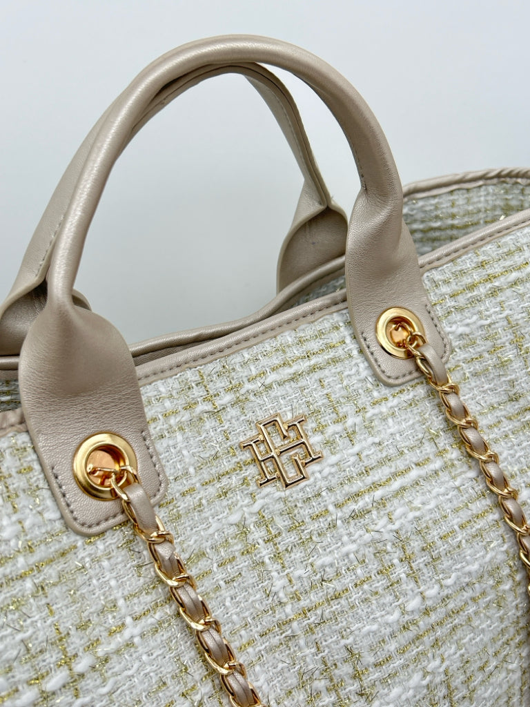 CAROLINE HILL Ivory & Gold Tote