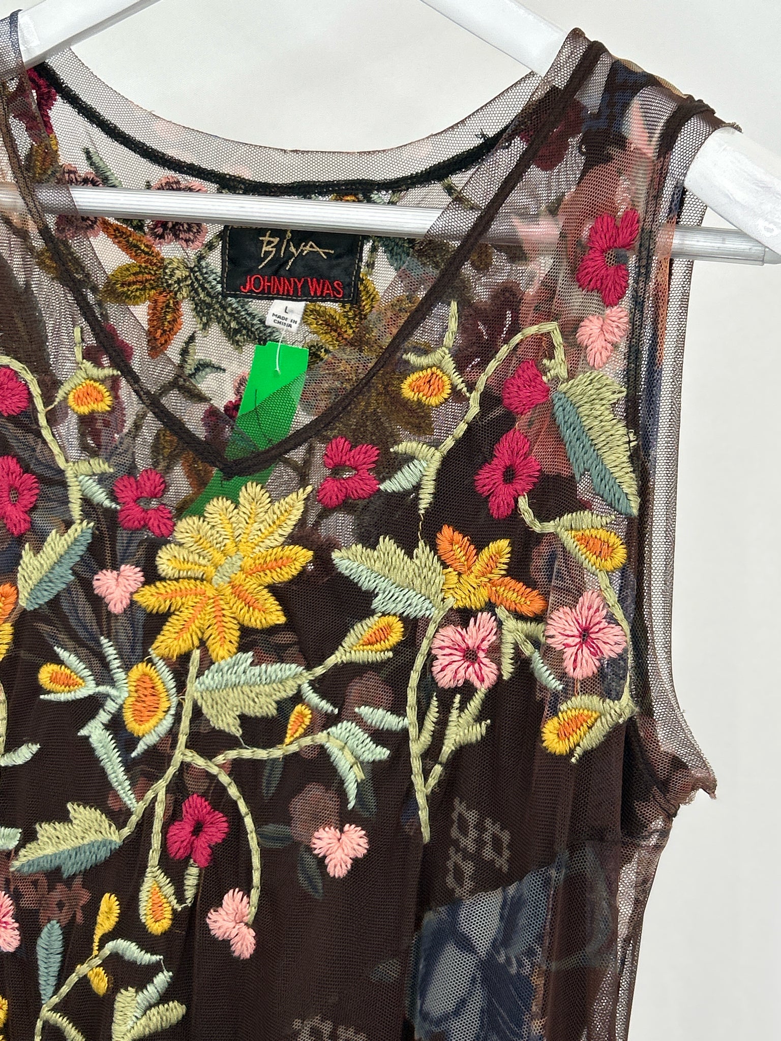 JOHNNY WAS Size L Brown floral Women Dress