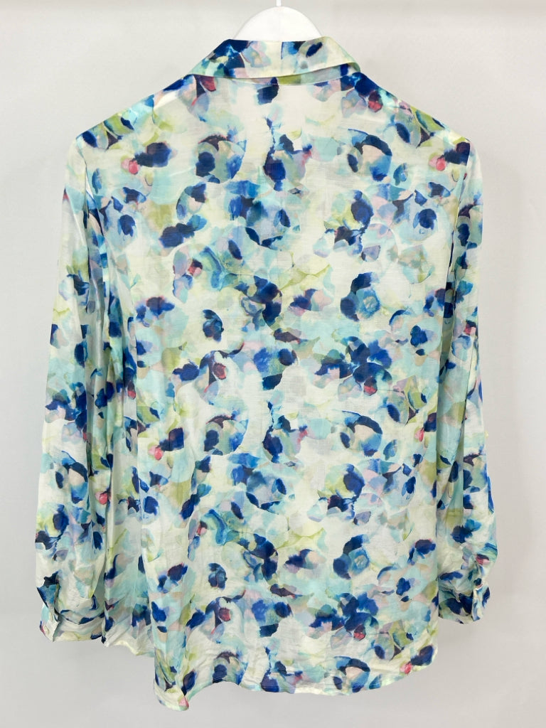 COLDWATER CREEK Size 16 Blue floral Shirt