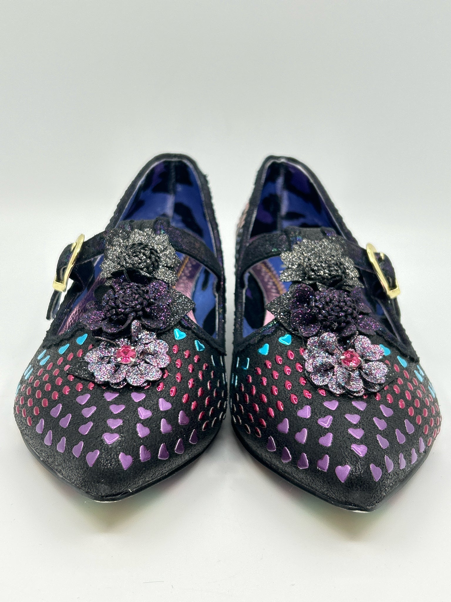 IRREGULAR CHOICE Size 11 BLUE PATTERN Women Booties