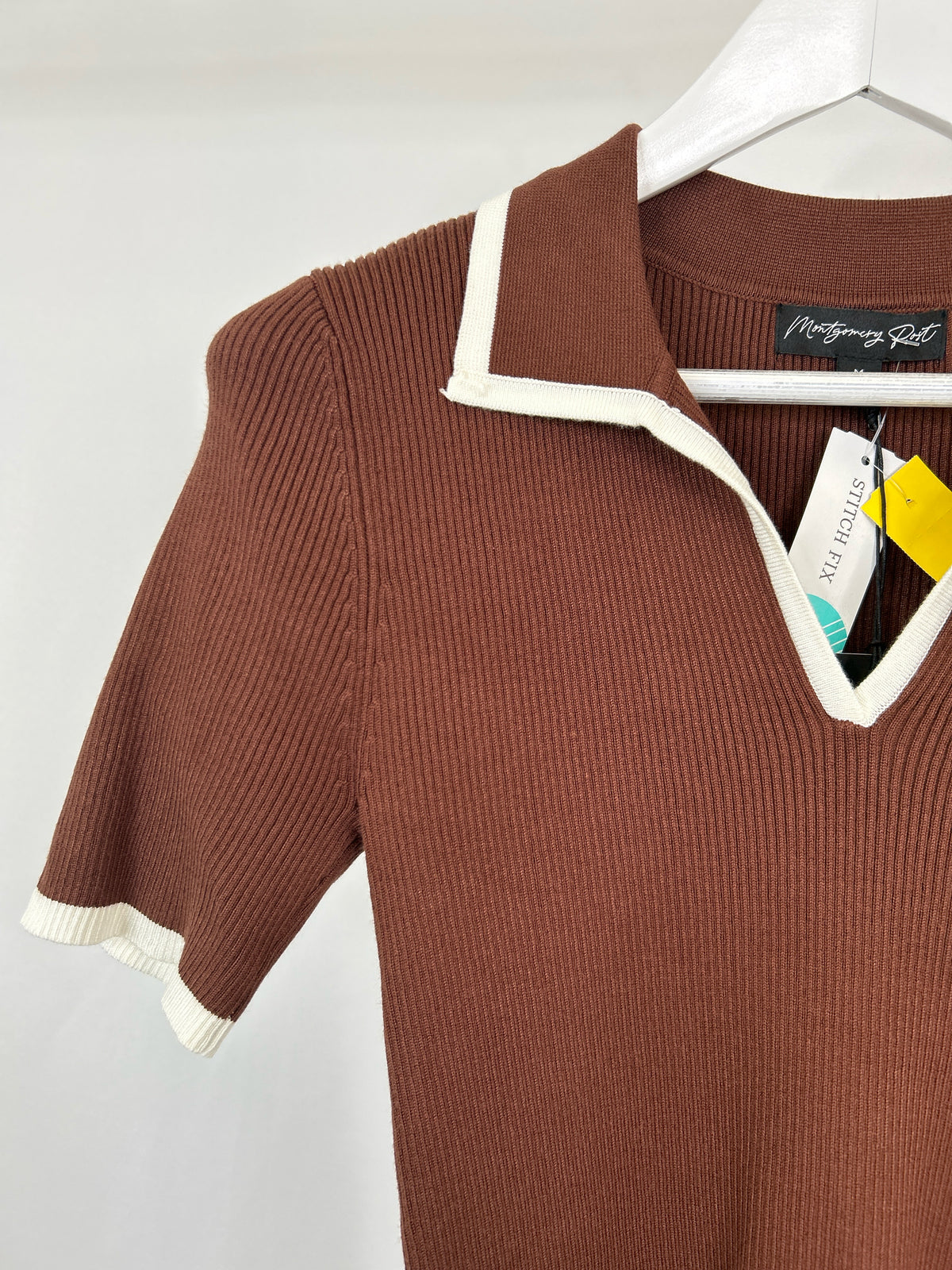Montgomery Post Size M Brown & White Women Top