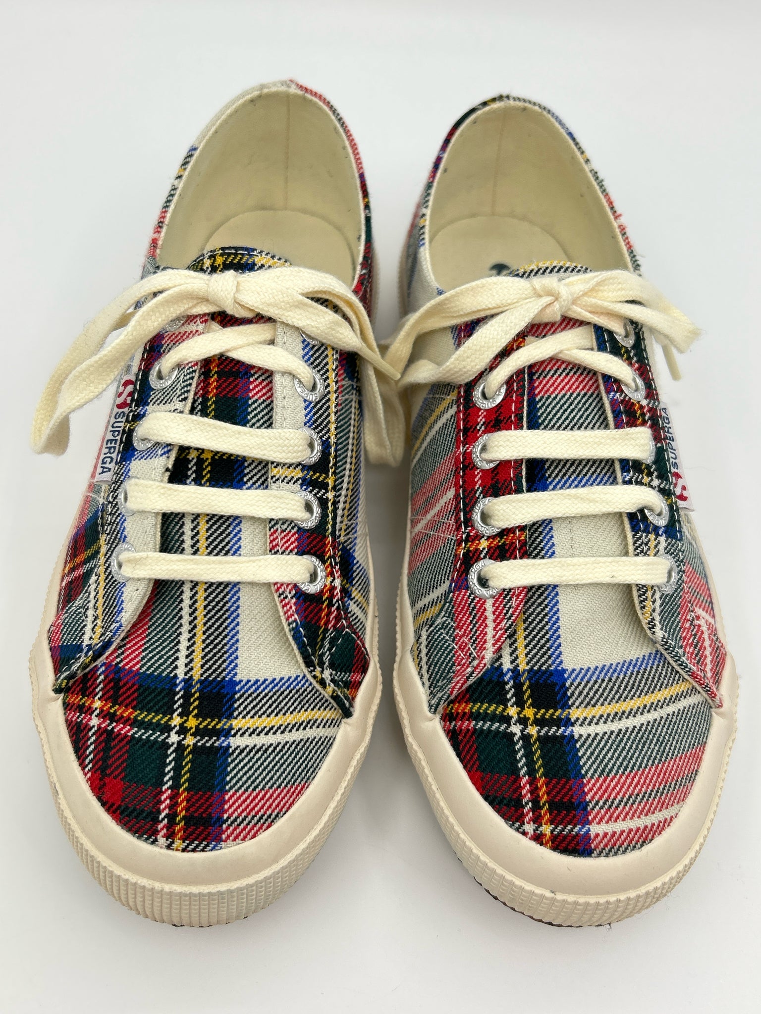 SUPERGA Size 7.5 Red Plaid Women Sneakers