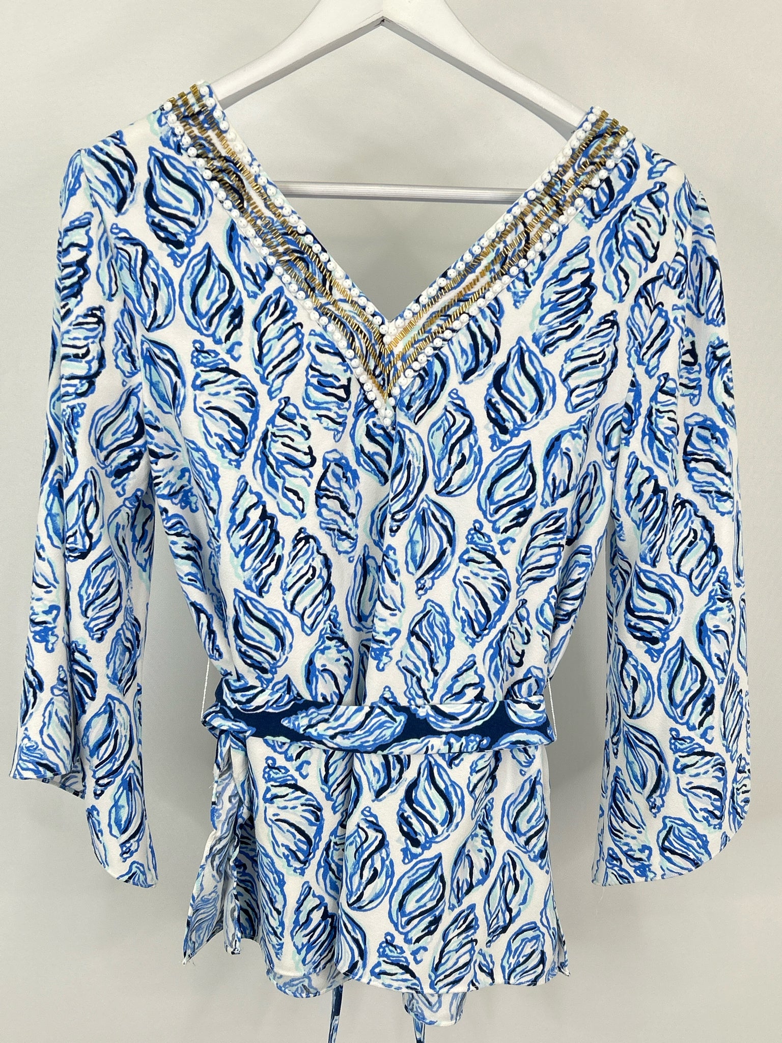 LILLY PULITZER Size 8 Blue Print Women Tunic