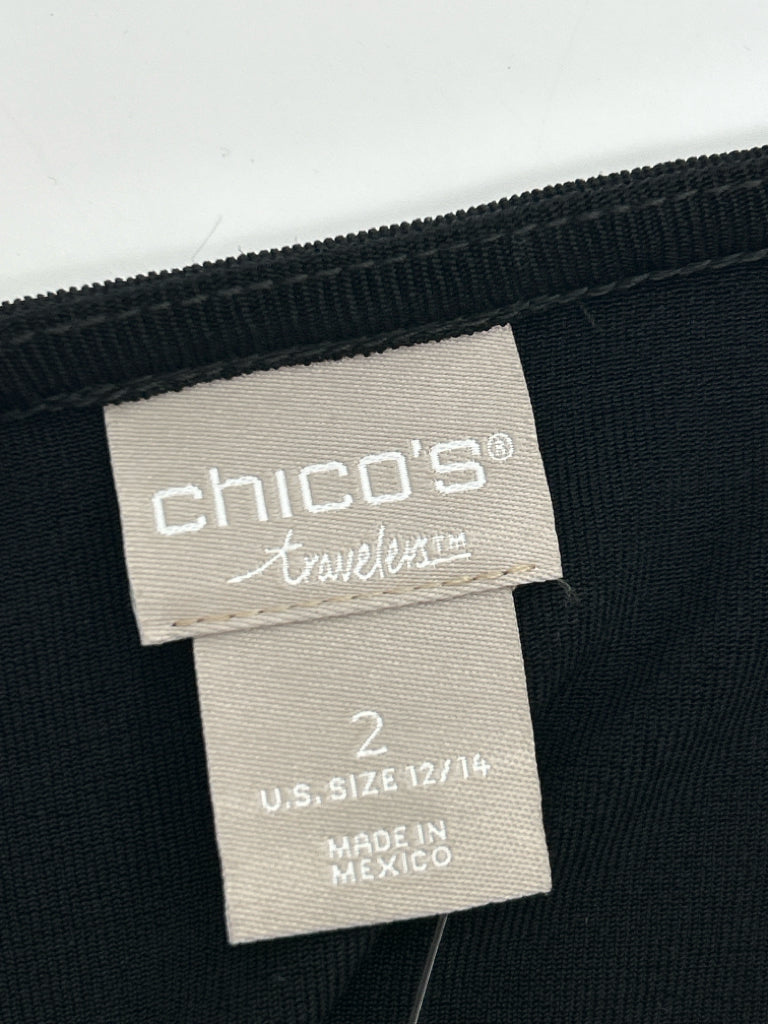 CHICO'S Women Size 12/14 Black Top