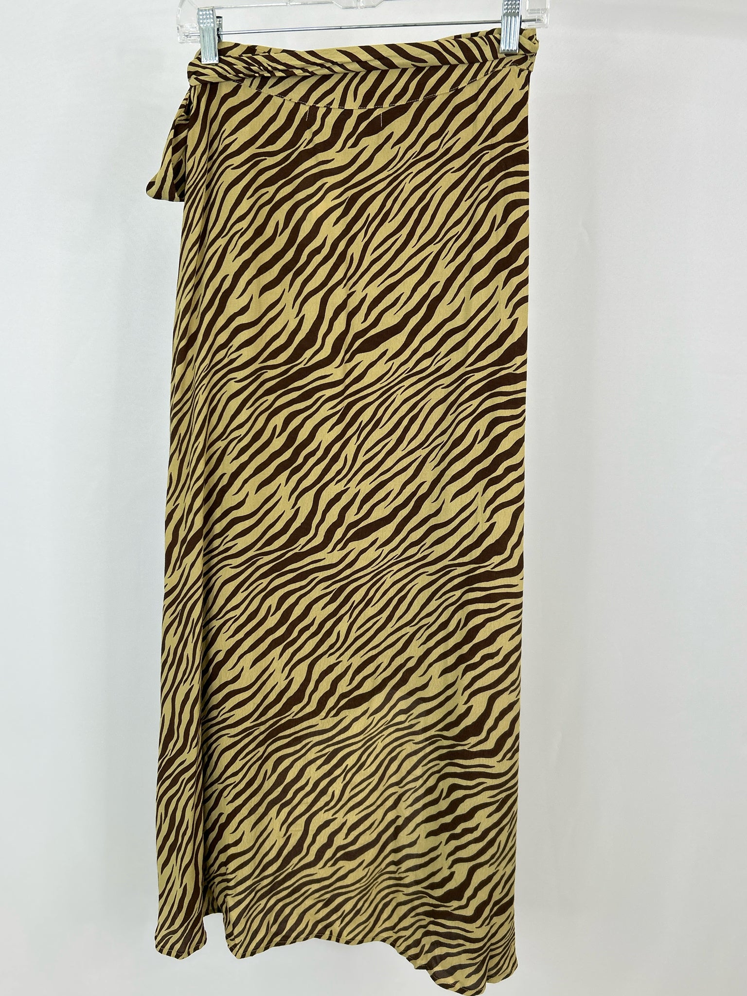 Lusana Size M BEIGE AND BROWN Women's Skirt