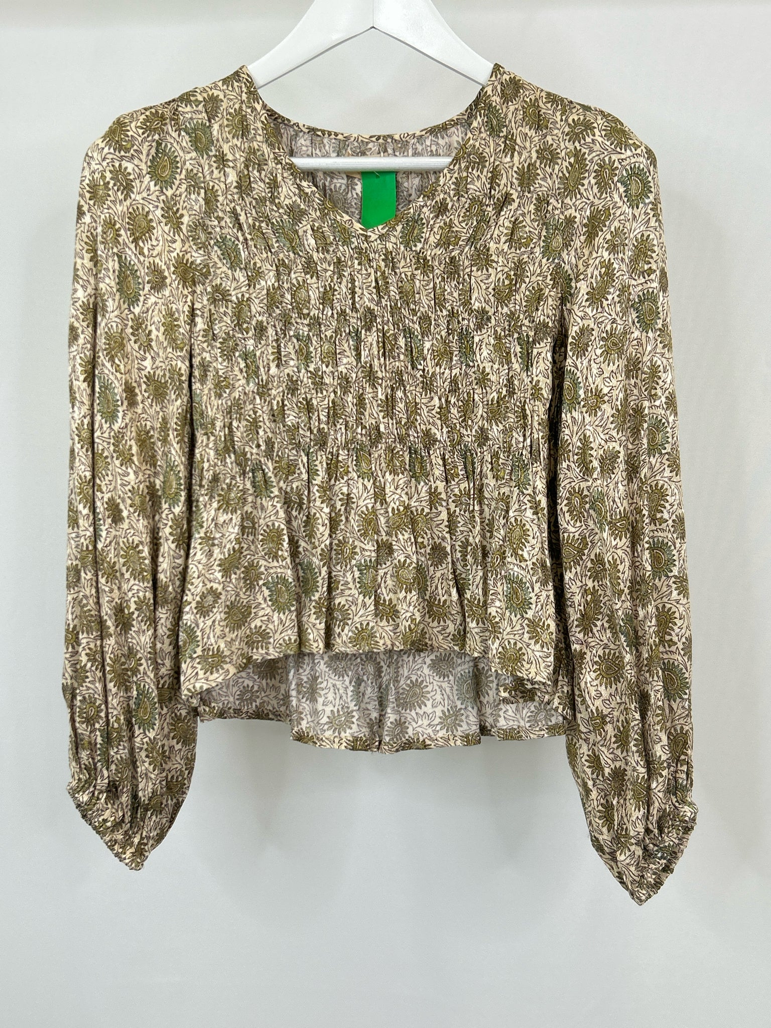NEKANE NKN NWT Size S CREAM AND GREEN Women Top