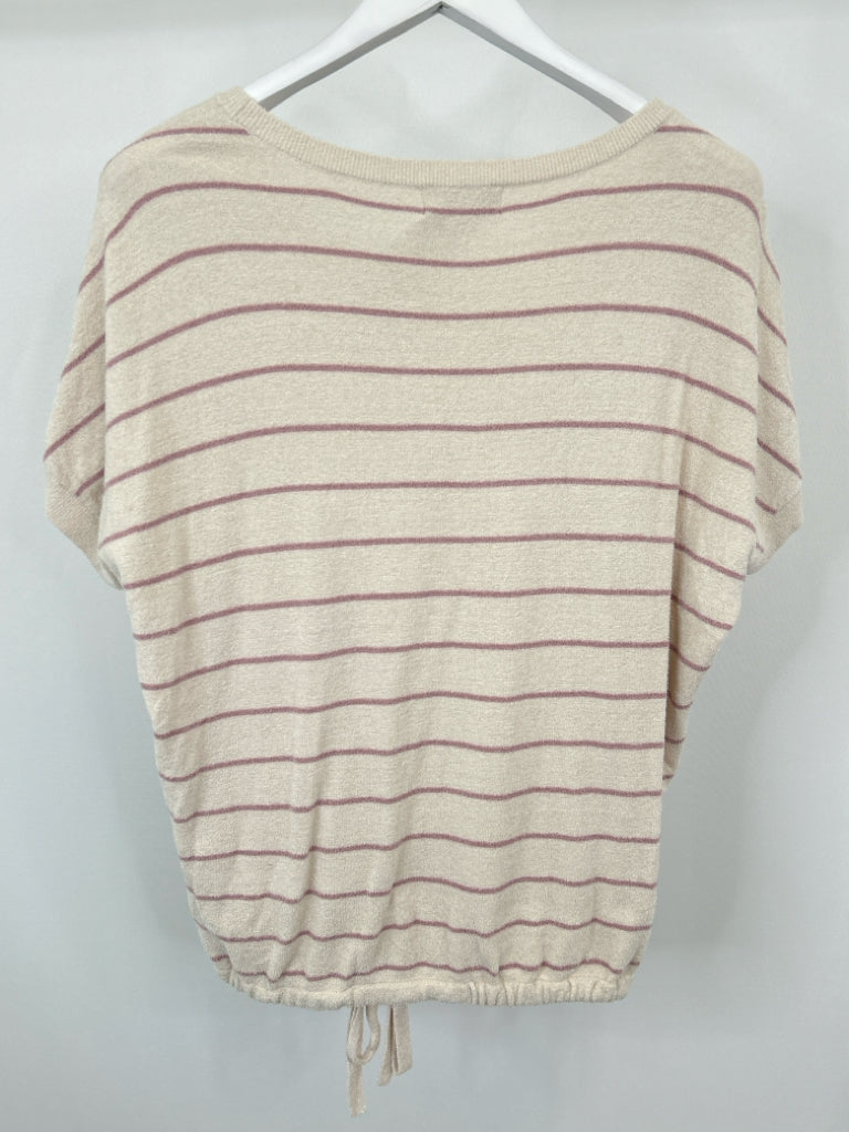 BAREFOOT DREAMS Size S White Striped Top