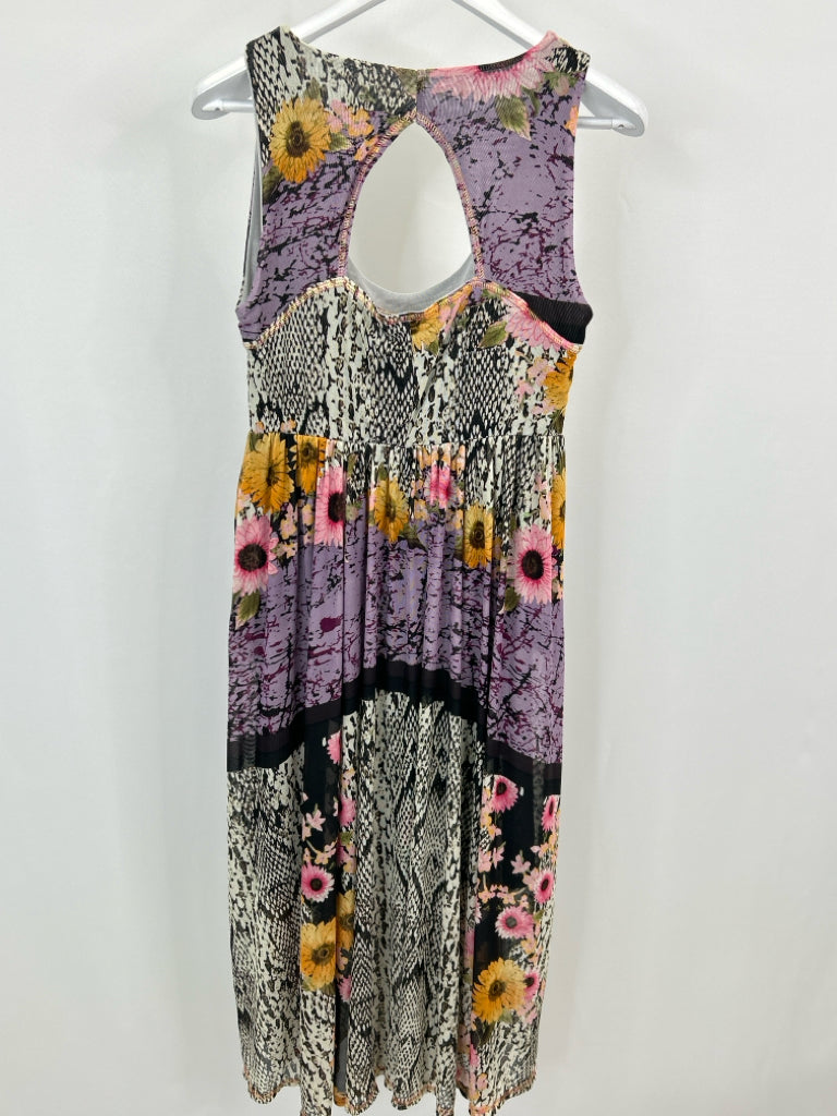 AUTUMN TENEYL Size M/L Black and Purple Women's Dress