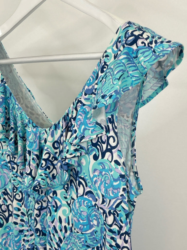 LILLY PULITZER Size S Women's TEAL AND NAVY Dress