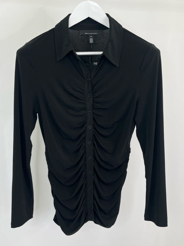 White House Black Market Women Size M Black Blouse