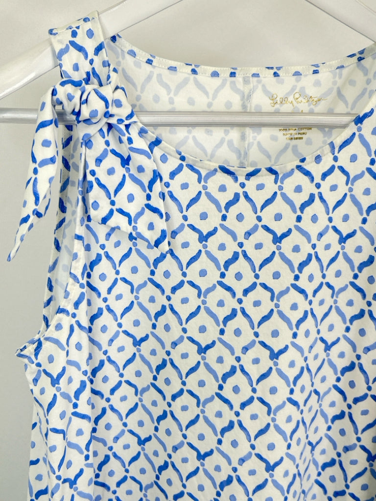 LILLY PULITZER Size M WHITE AND BLUE Women's Dress