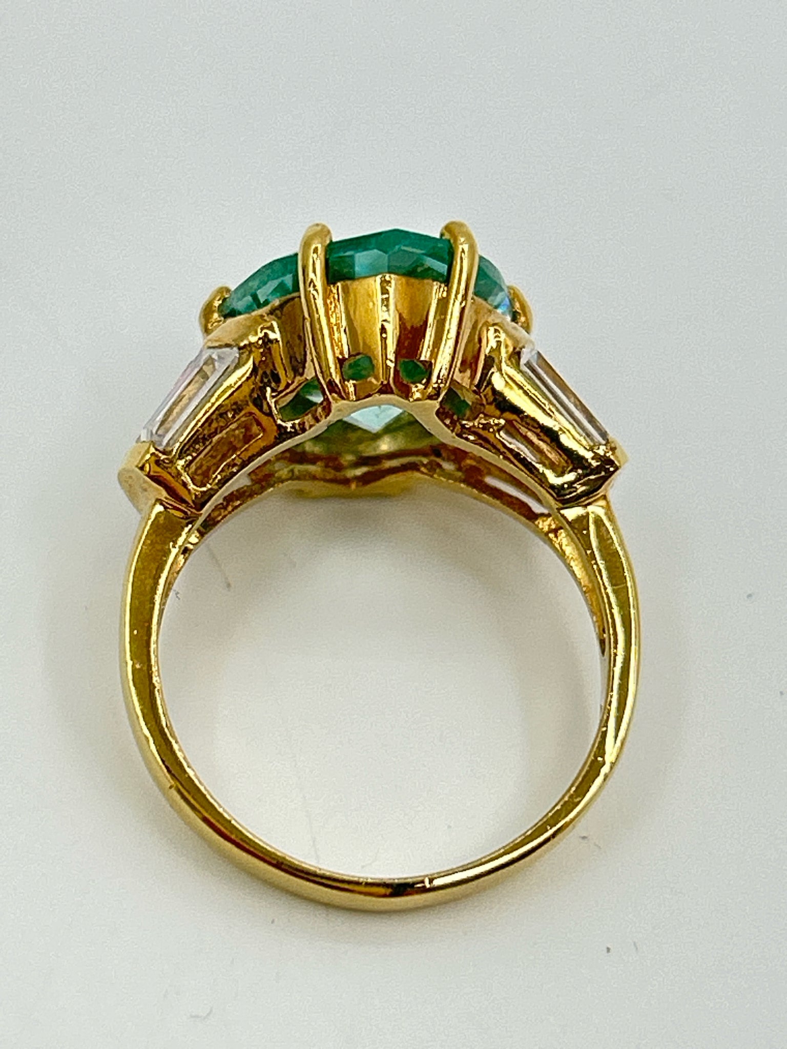 NO BRAND Gold and Aqua Blue Size 6 Ring