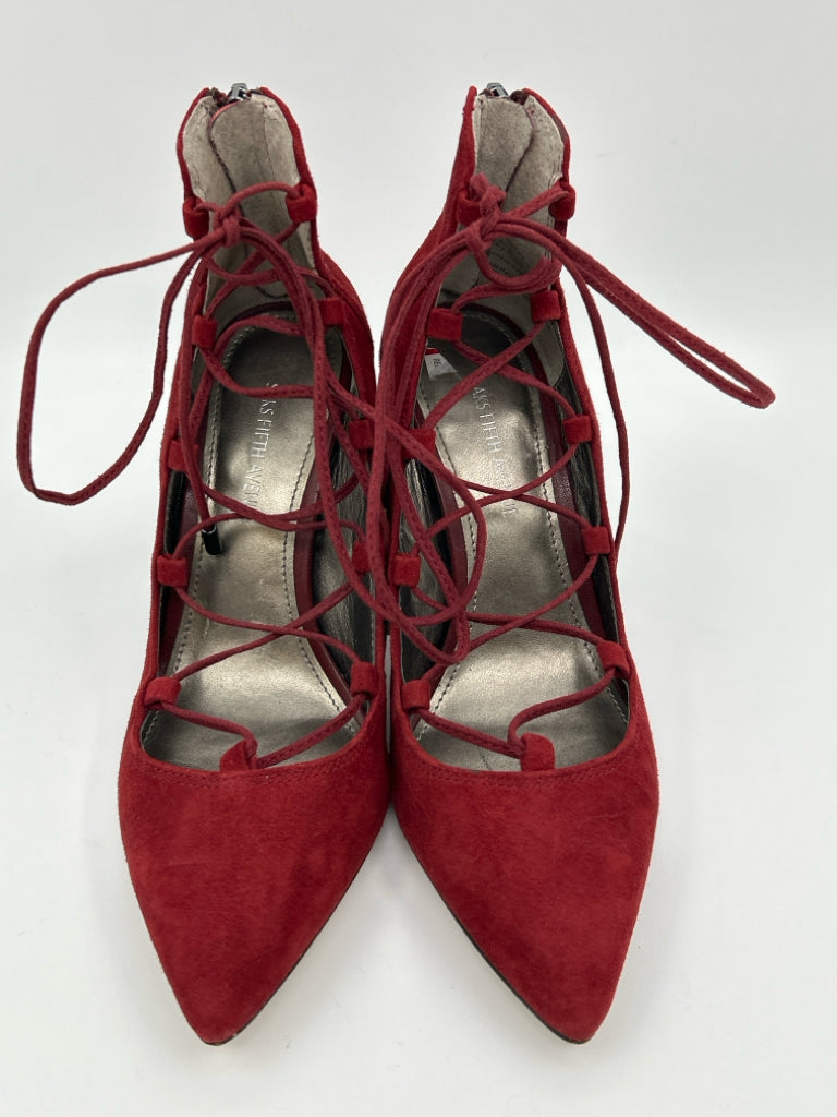 SAKS FIFTH AVENUE Women Size 6 Brick Red Pumps