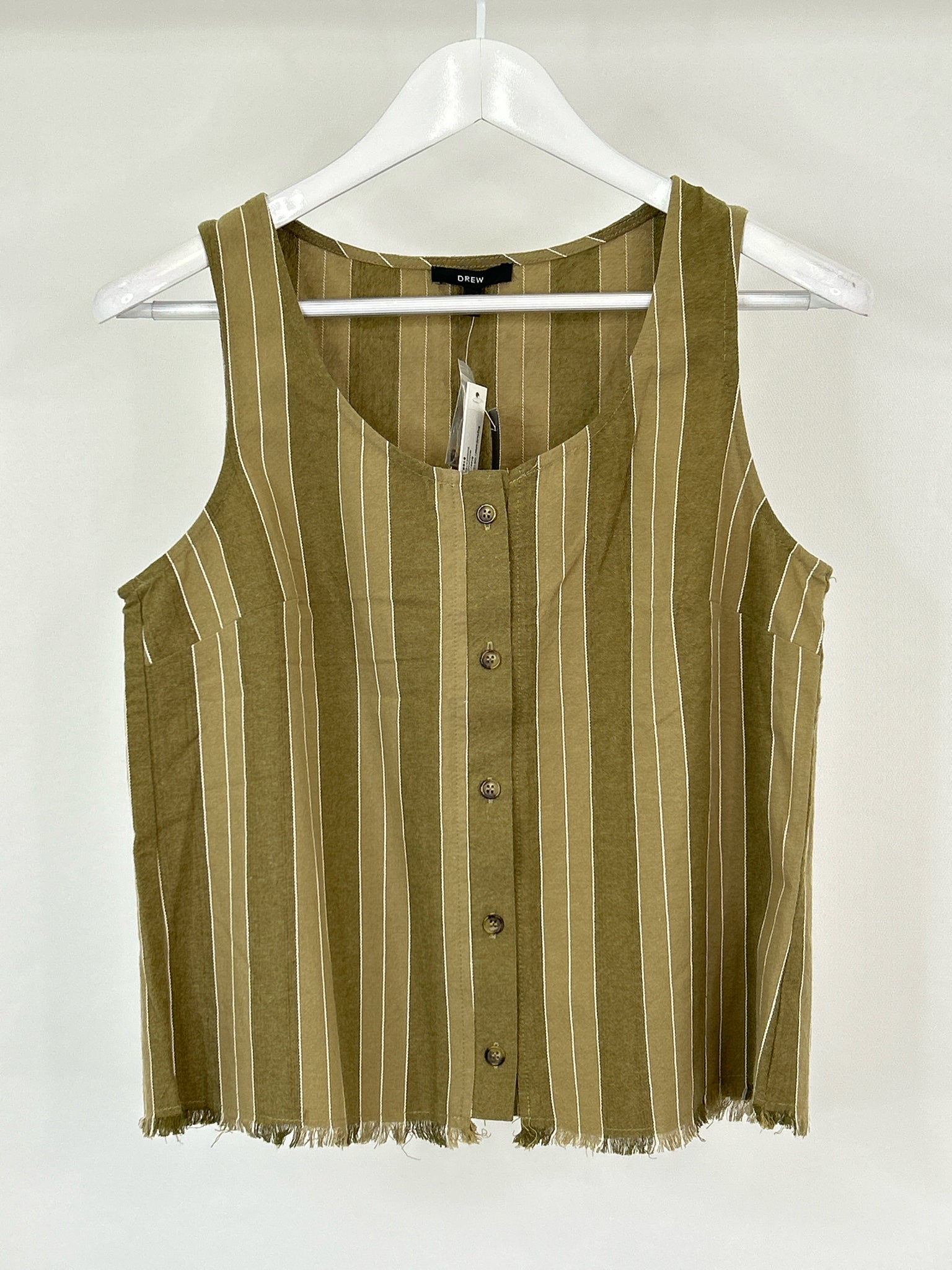 DREW Size S Olive Striped Women Top