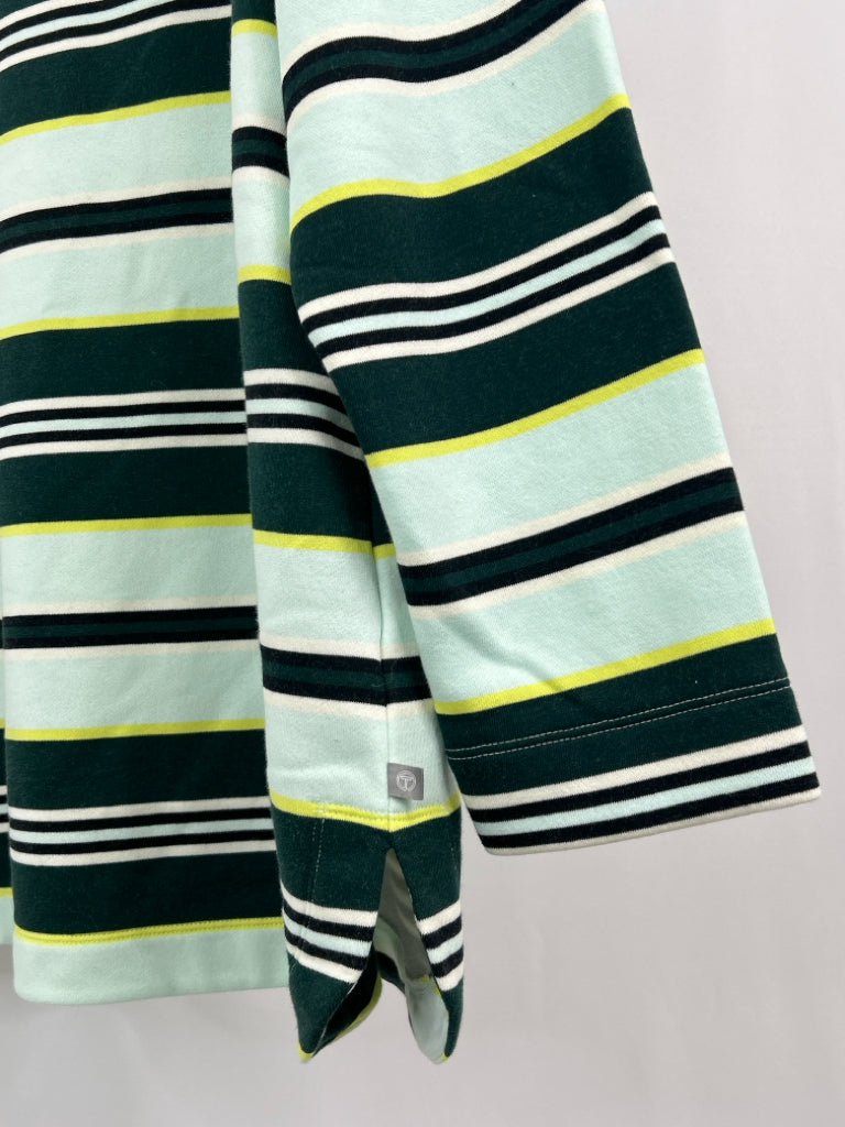 TALBOTS Women Size 2X Green Striped Tunic NWT