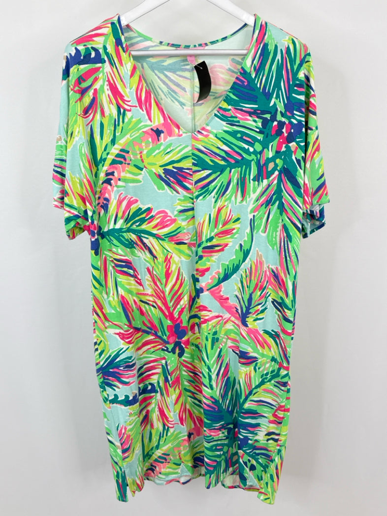 LILLY PULITZER Size M Green Floral Women Dress