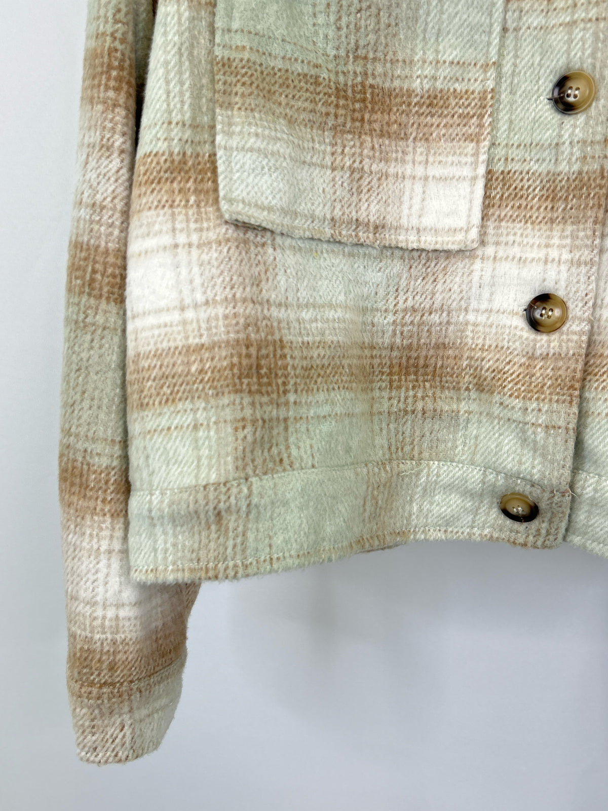 UMGEE Size L Brown Plaid Women Jacket NWT
