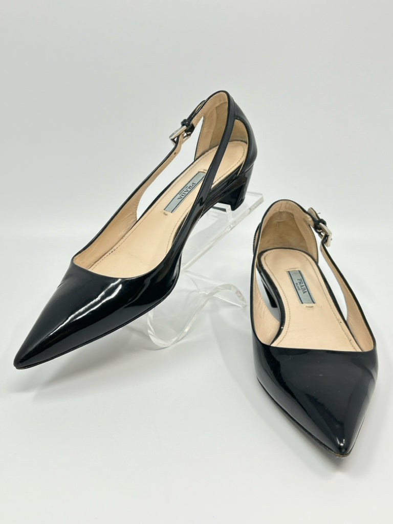 PRADA Women EU Size 35.5 Black Patent Leather Pumps