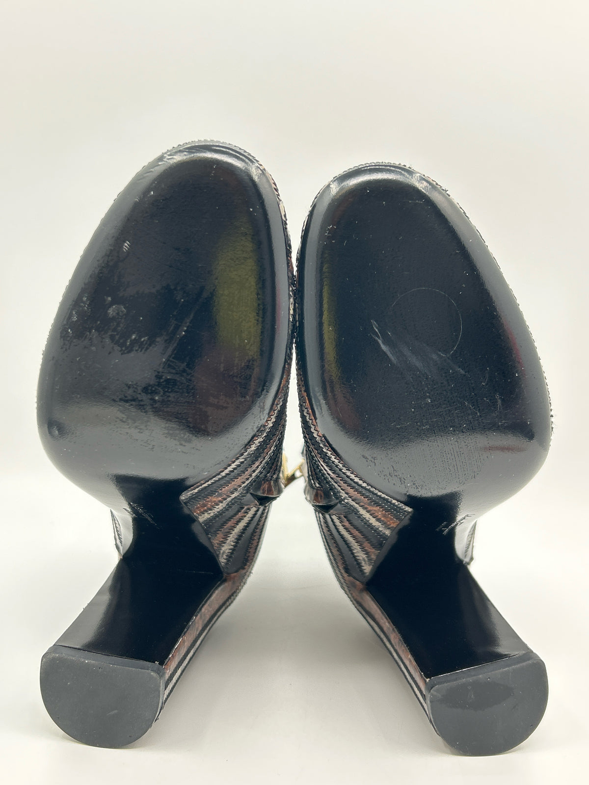 SALVATORE FERRAGAMO Size 6 BROWN & BLACK Women Booties