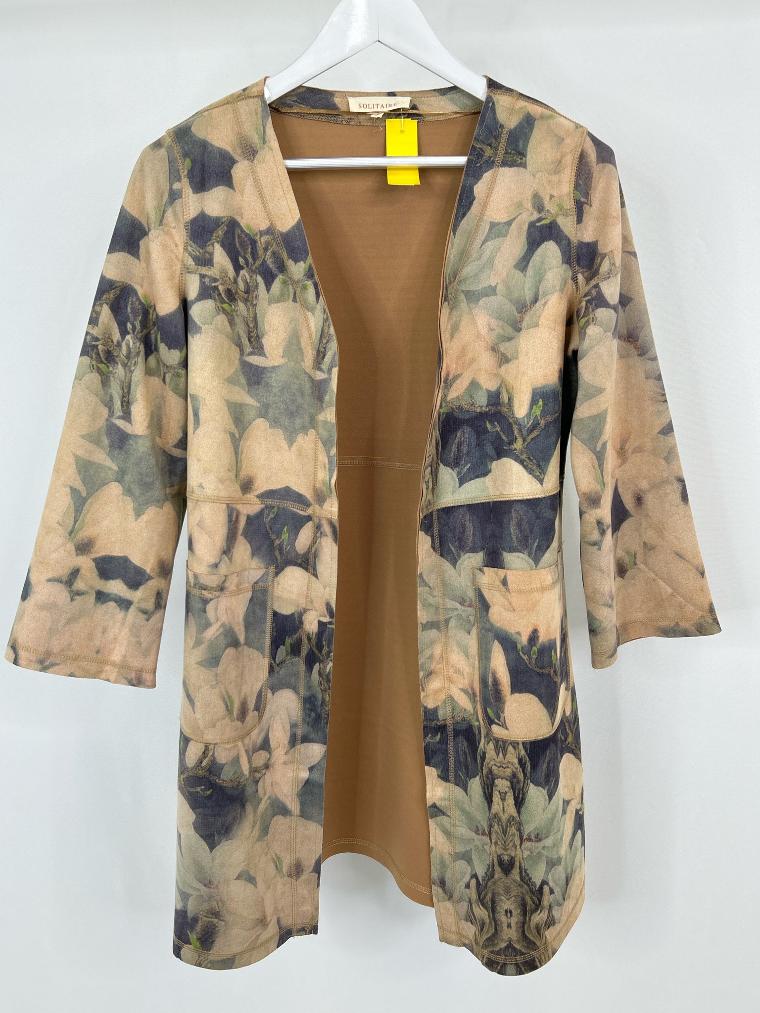 SOLITAIRE Size S CREAM AND NAVY Women Cardigan