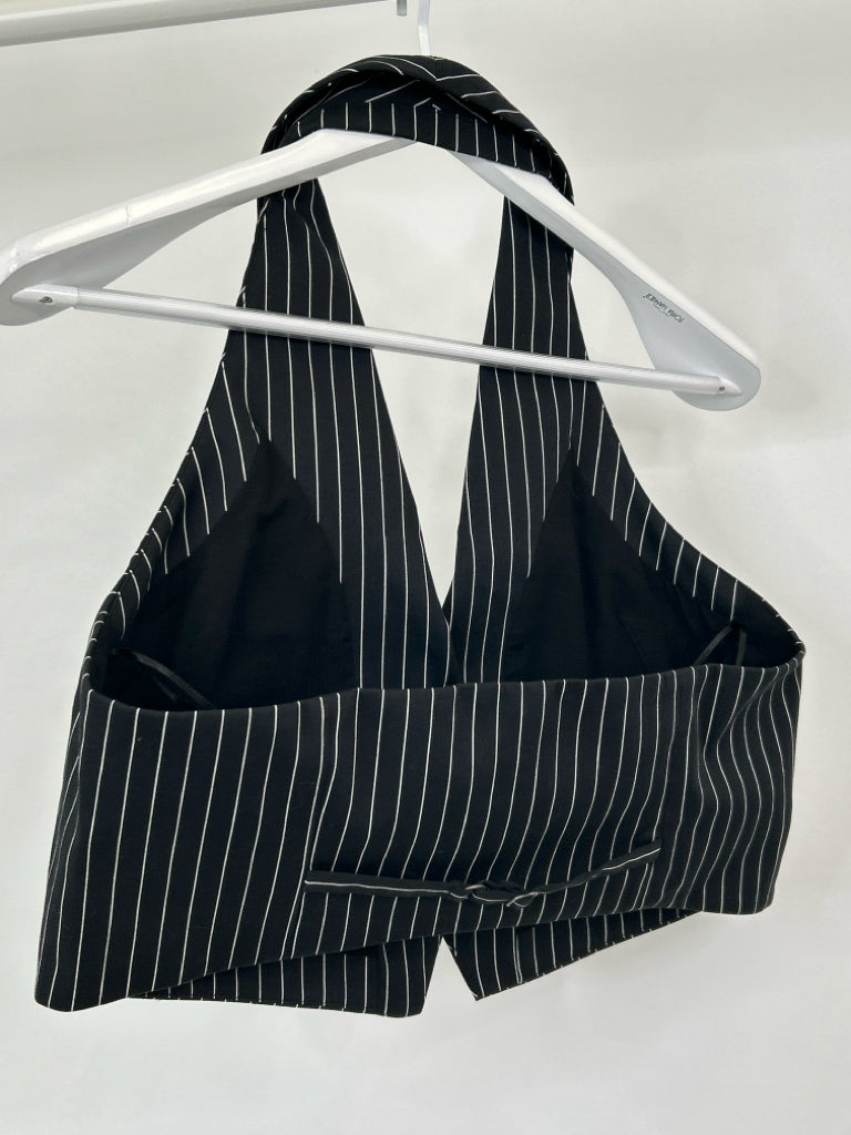 MAEVE Size 10 BLACK PINSTRIPED Women's Vest